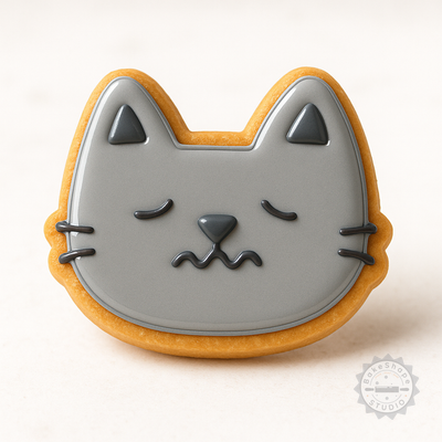 Decorated example 1 of Nervous Shape Cutter & Stamp Set for Cookies & Fondant, 6-Piece, Worried/Anxious Designs, 3 Sizes