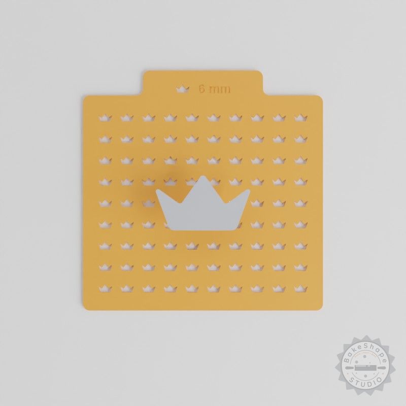Crown Sprinkle Stencil Set, 5 Sizes, Perfect for Sugar, Cocoa, Edible Glitter, Royal Decoration