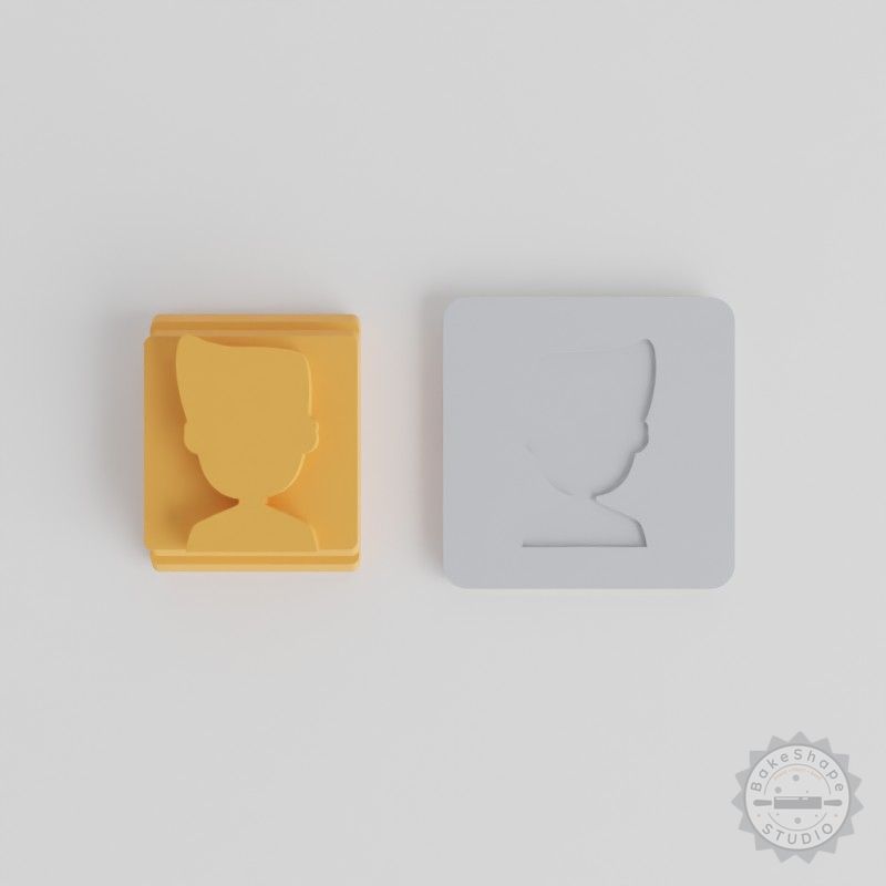 Human Motif Stamp Tile Set for Clay & Cookies, 5 Sizes, Perfect for Fondant & Soft Materials
