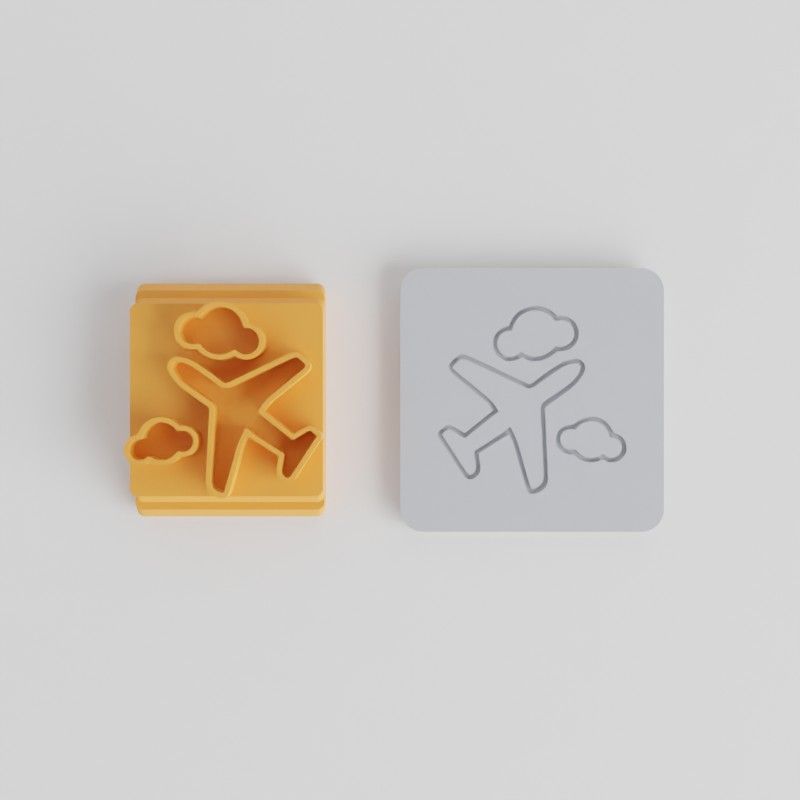 Travel Stamp Tile Set for Clay, Cookies, and Fondant with 5 Motif Sizes