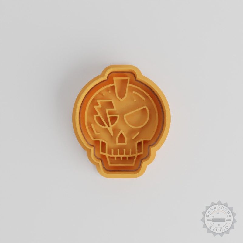 Skull Shape Cutter and Stamp Set, Cookie & Fondant Decorating, 6-Piece, Small/Medium/Large Sizes