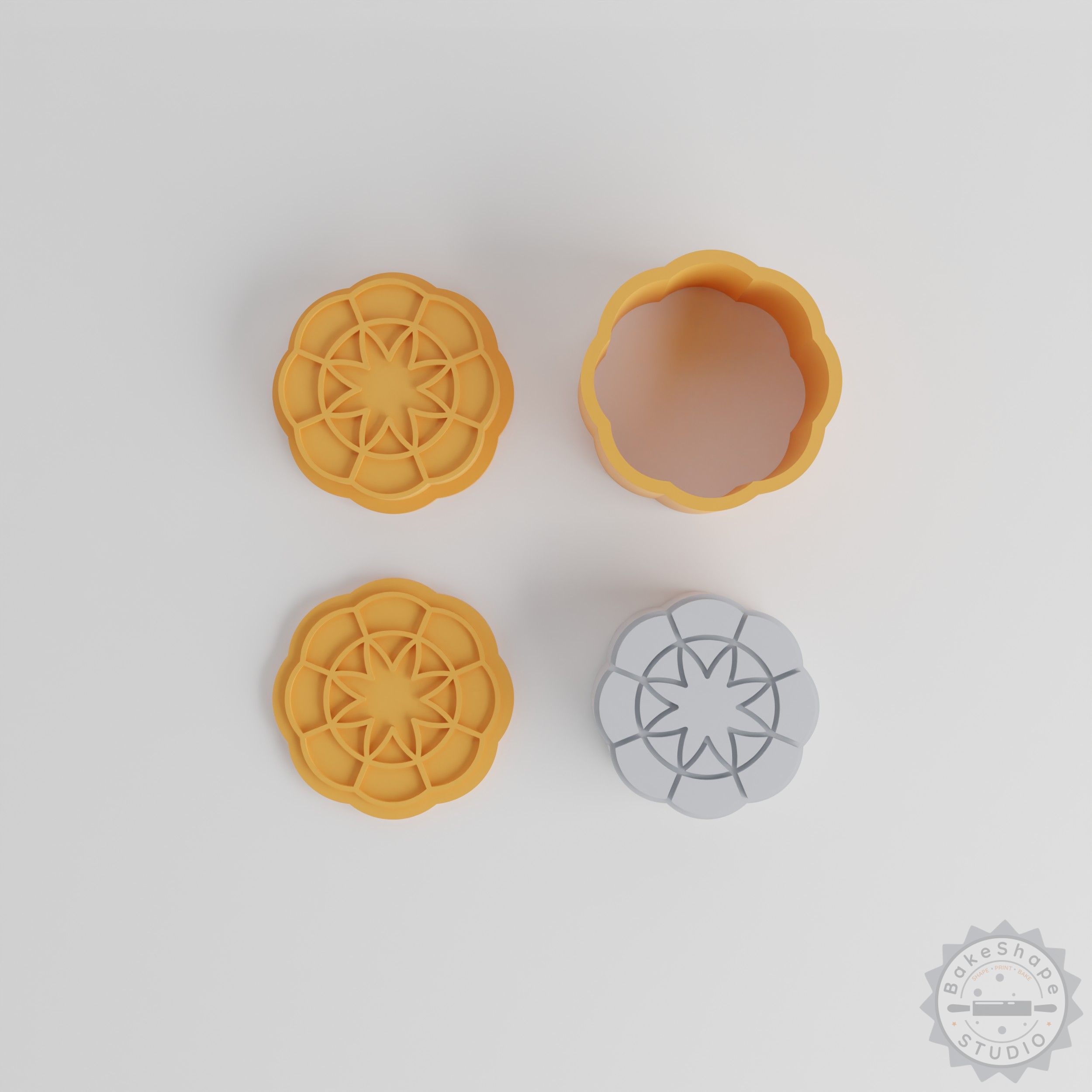 Mandala Bath Bomb Mold Set, 12-Piece Geometric Design, 4 Sizes XS/S/M/L, Artistic Pattern