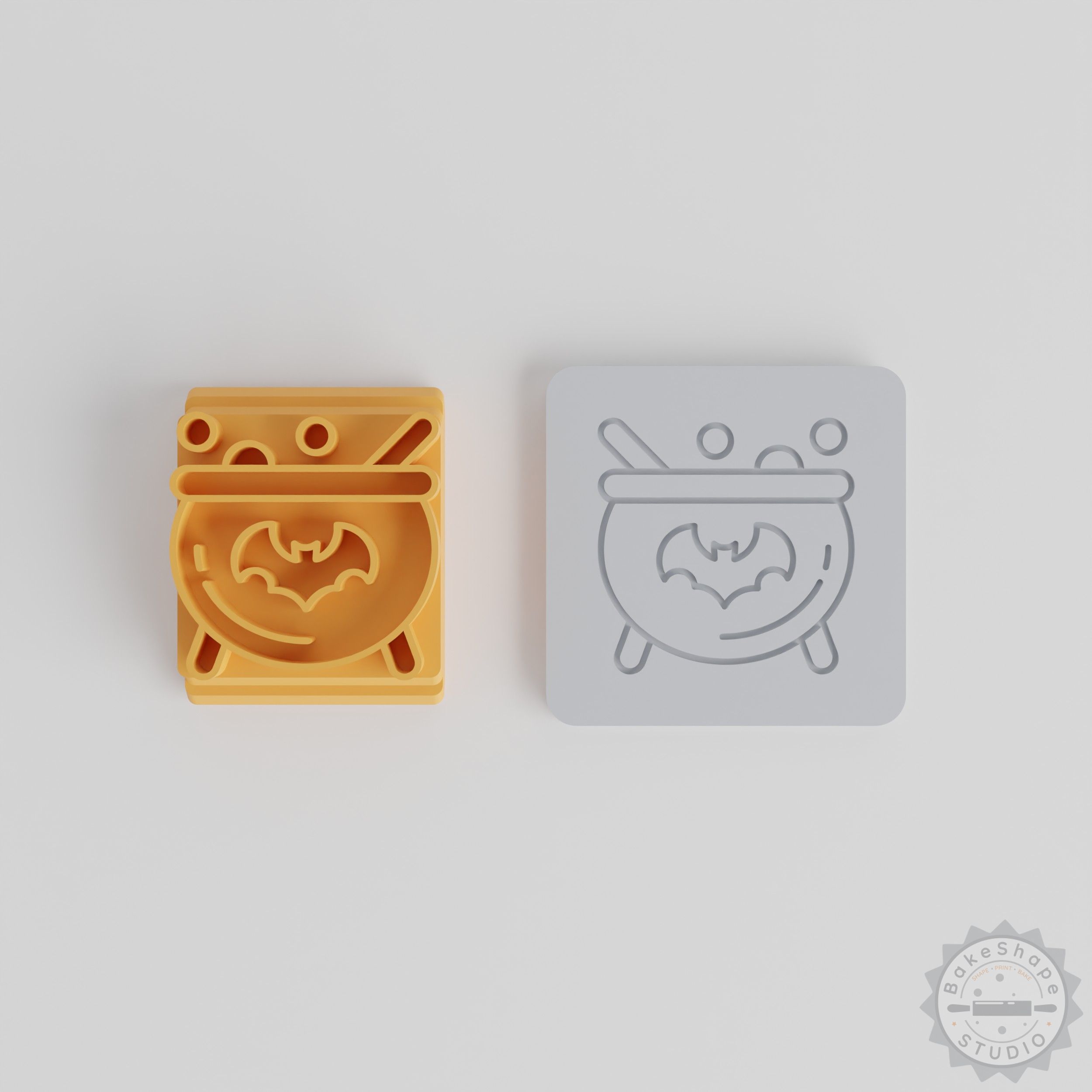 Witch's Cauldron Stamp Tile Set, 5 Sizes, Perfect for Clay, Cookies & Fondant Crafting