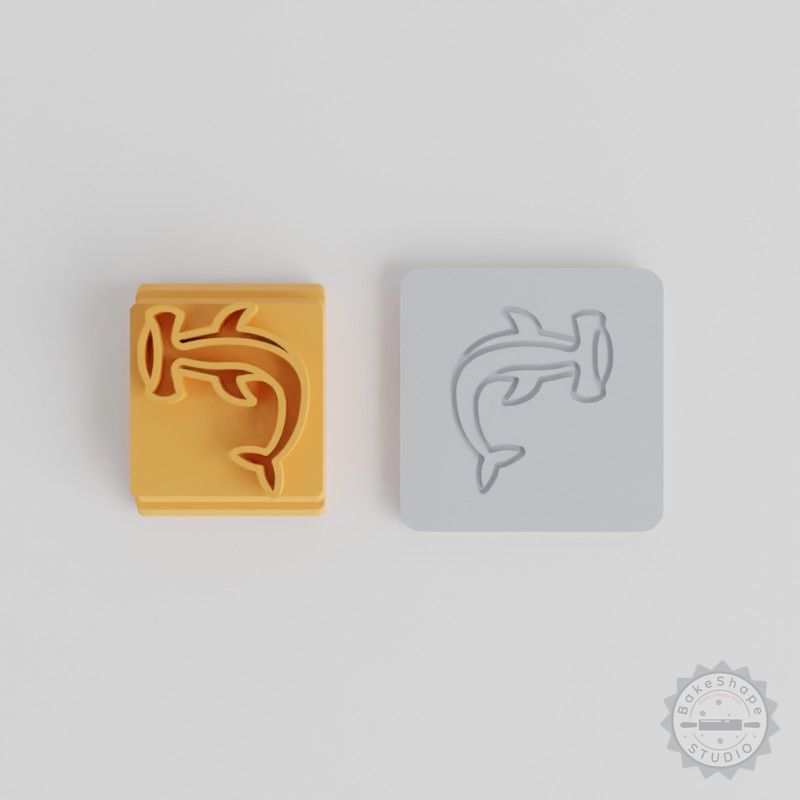Hammerhead Shark Stamp Tiles, Set of 5 Sizes, Perfect for Clay, Cookies, Fondant