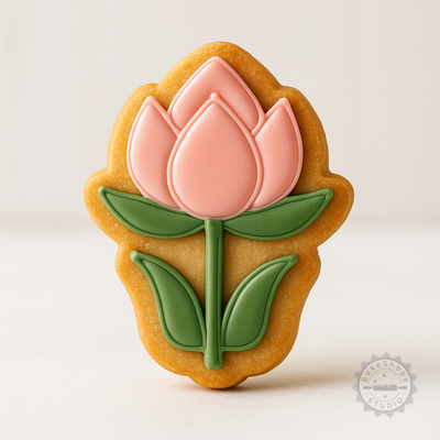Decorated example 1 of Lotus Shape Cutter and Stamp Set, Perfect for Cookies and Fondant, Includes S/M/L Sizes, 6-Piece Floral Blossom Design