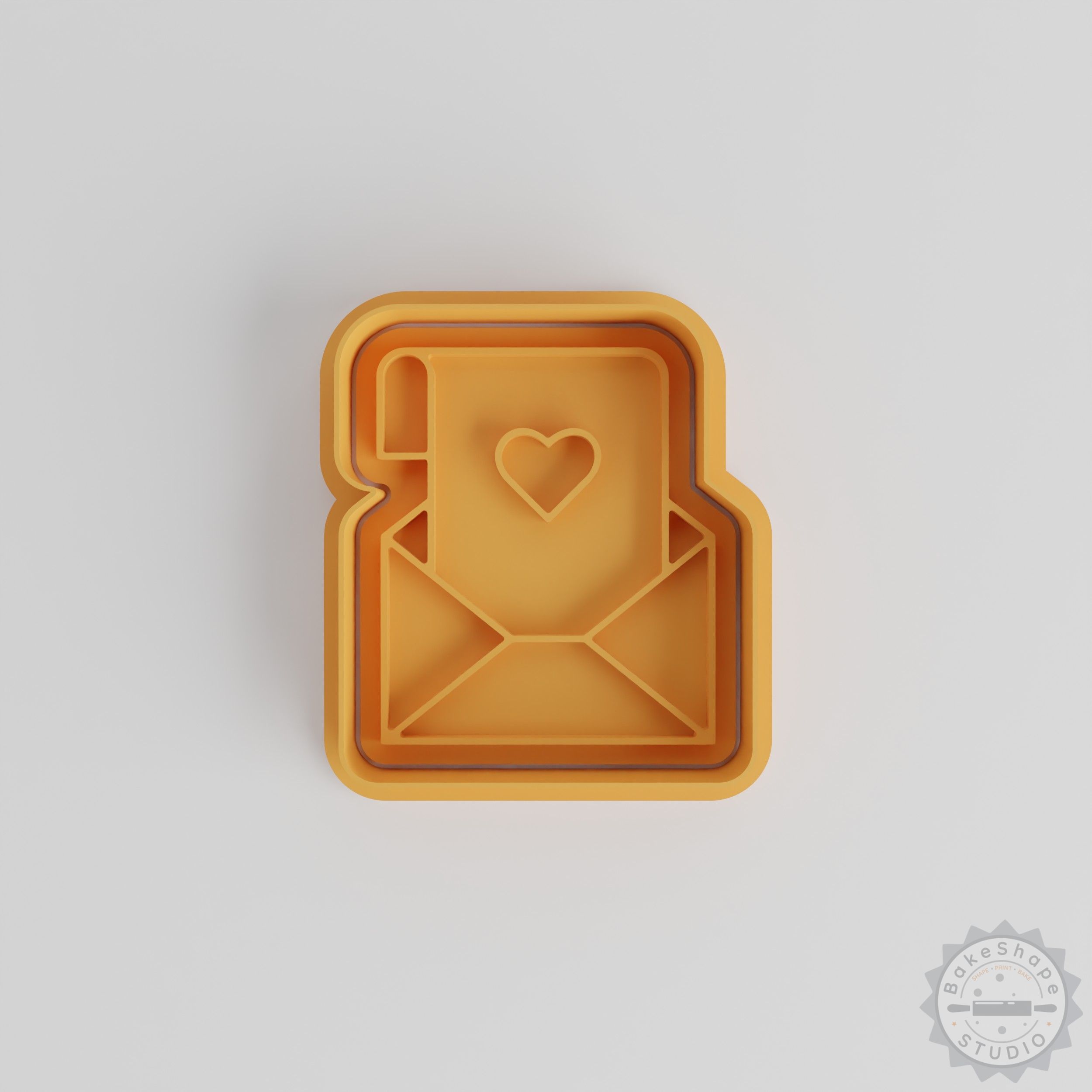 Heart Mail Cookie Cutter & Stamp Set, 6-Piece Love Letter Design for Cookies & Fondant