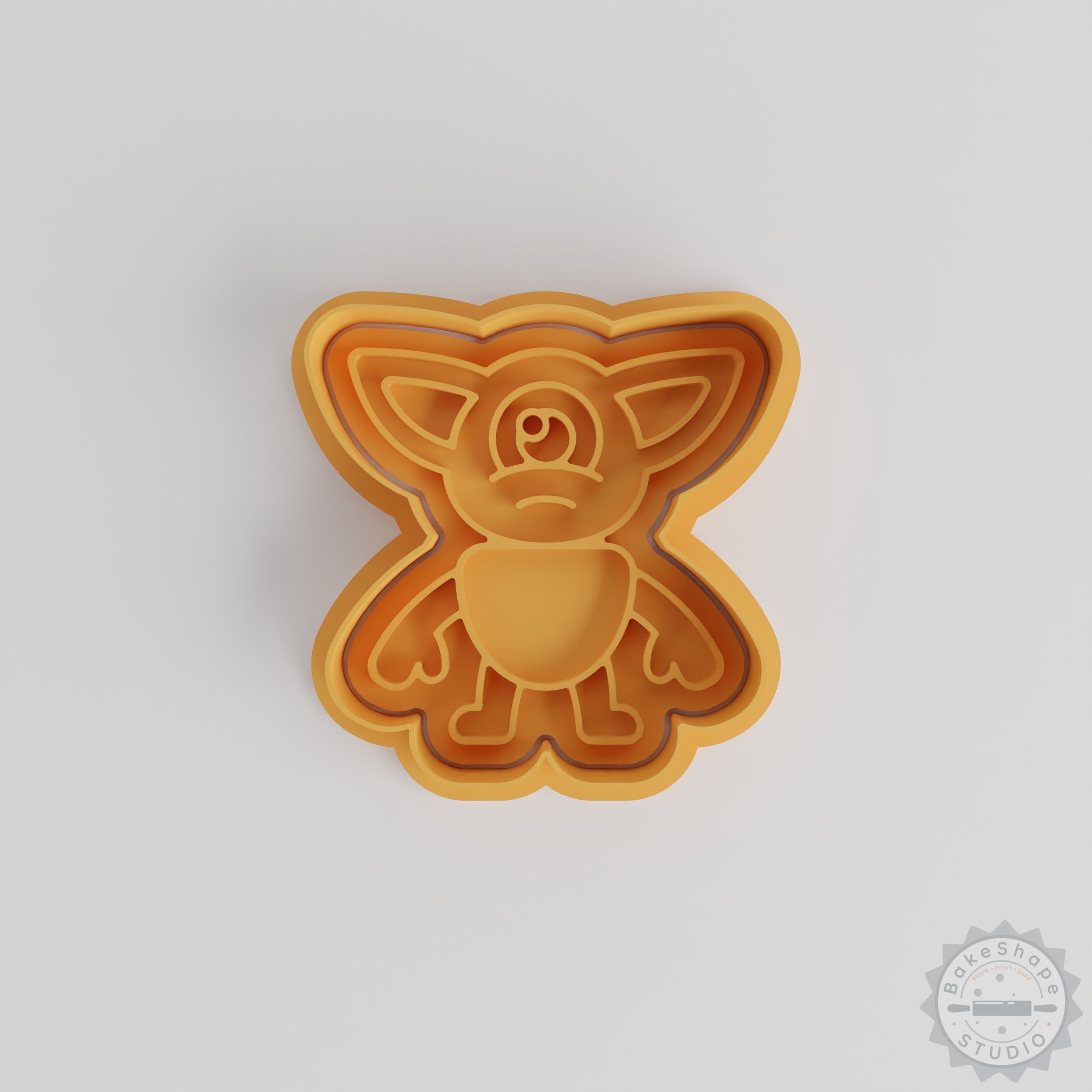 Pointy Ears Monster Cookie Cutter and Stamp Set, 6-Piece, Goblin Pixie Creature Shapes for Fondant