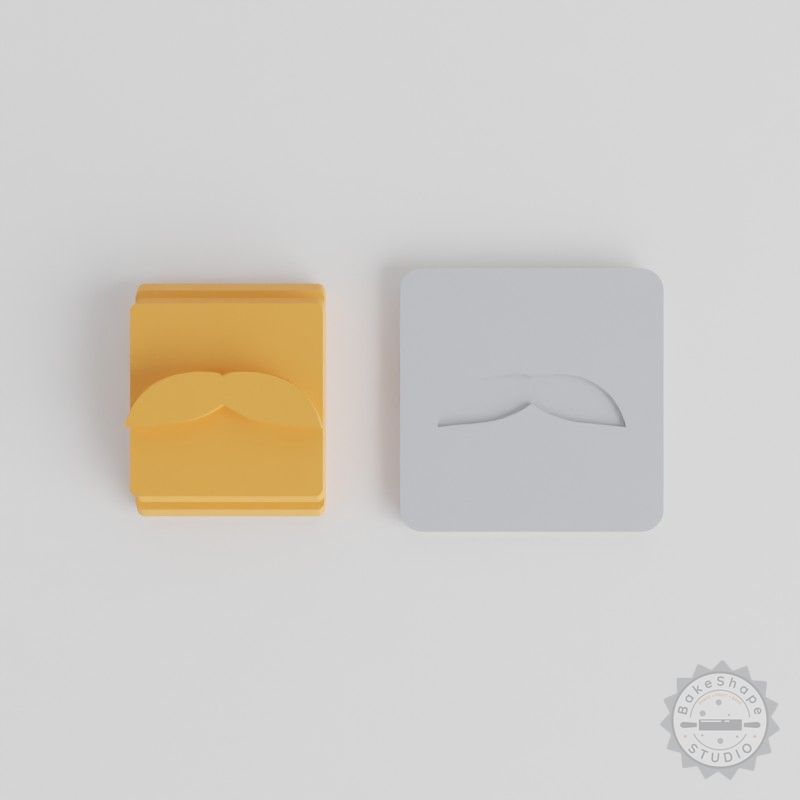 Moustache Stamp Tile Set, 5 Sizes, Ideal for Clay, Cookies, Fondant Designs