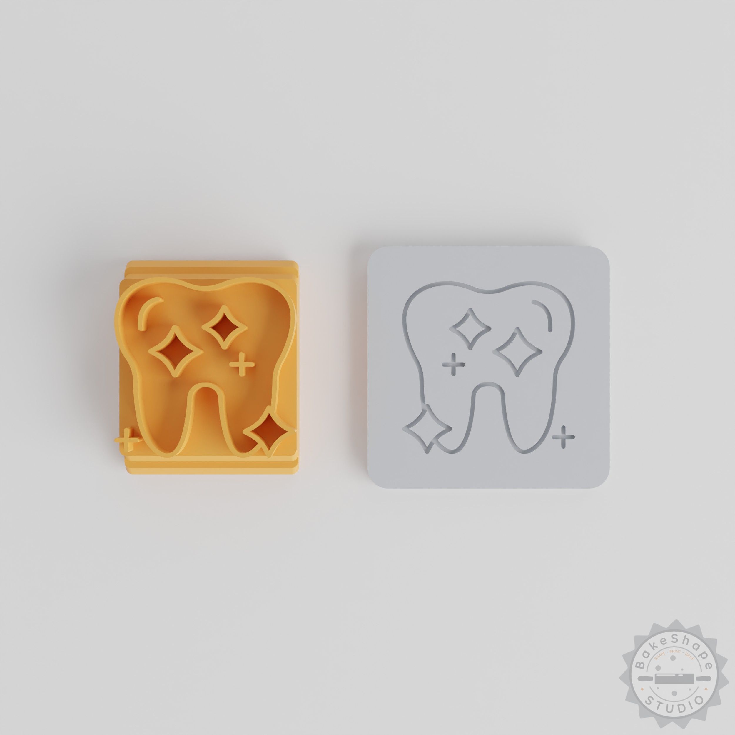 Clean Teeth Stamp Tile Set for Clay, Cookies, Fondant - 5 Sizes, 5 Designs