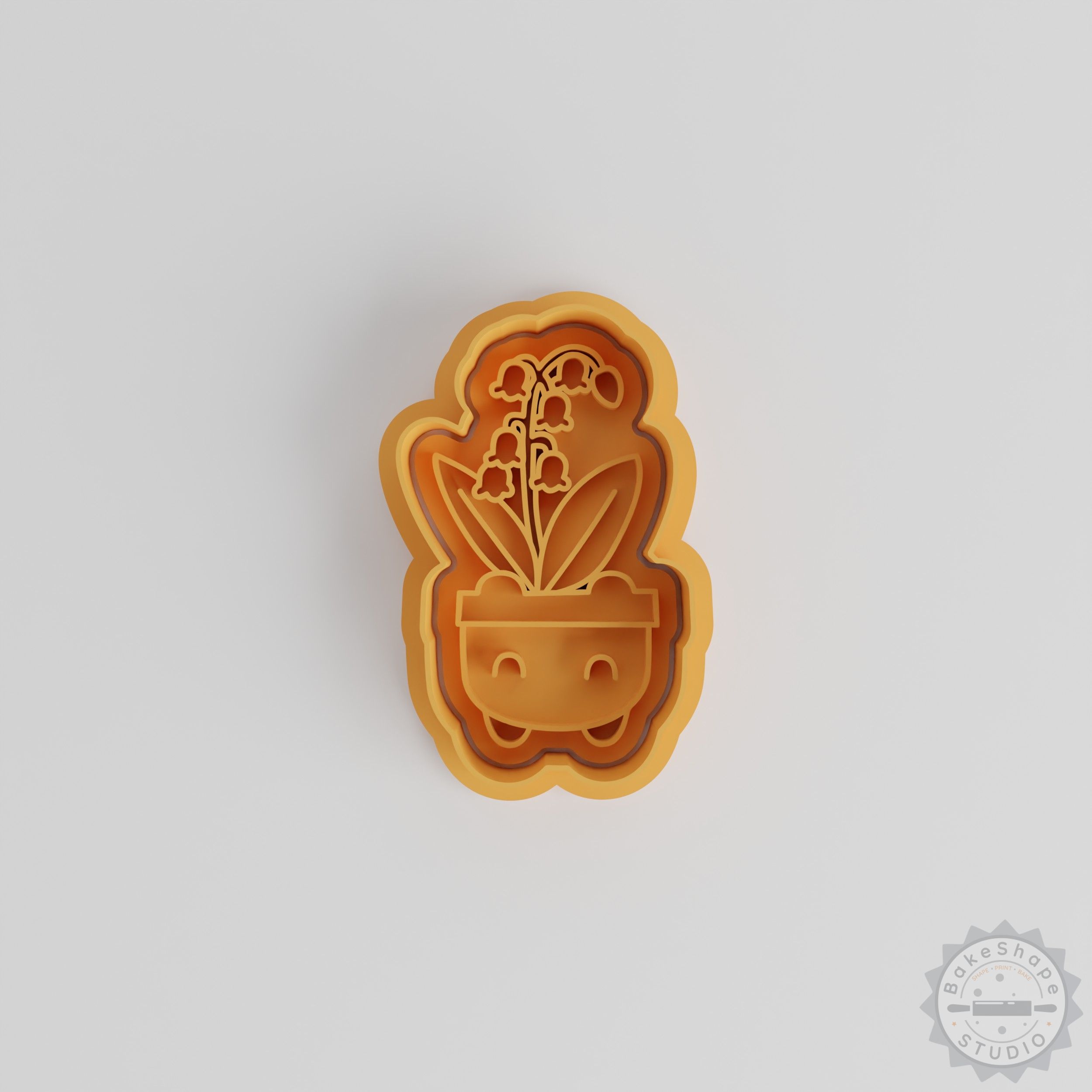 Lily of The Valley Flower Pot Cookie Cutter & Stamp Set, 6-Piece Flower, Spring, Cute Baking Tools