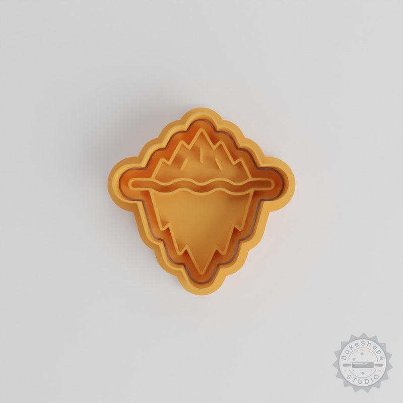 Ice Berg Cookie Cutter & Stamp Set, 6-Piece, S/M/L, Perfect for Fondant, Nature Inspired Designs
