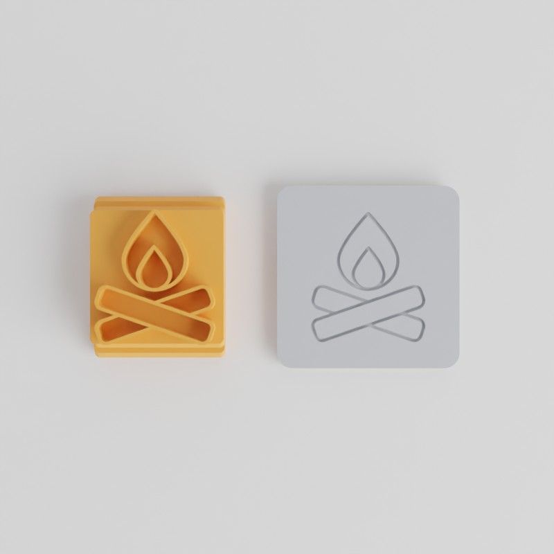 Fire Stamp Tile Set for Clay, Cookies, Fondant, 5-Piece Motif in Various Sizes