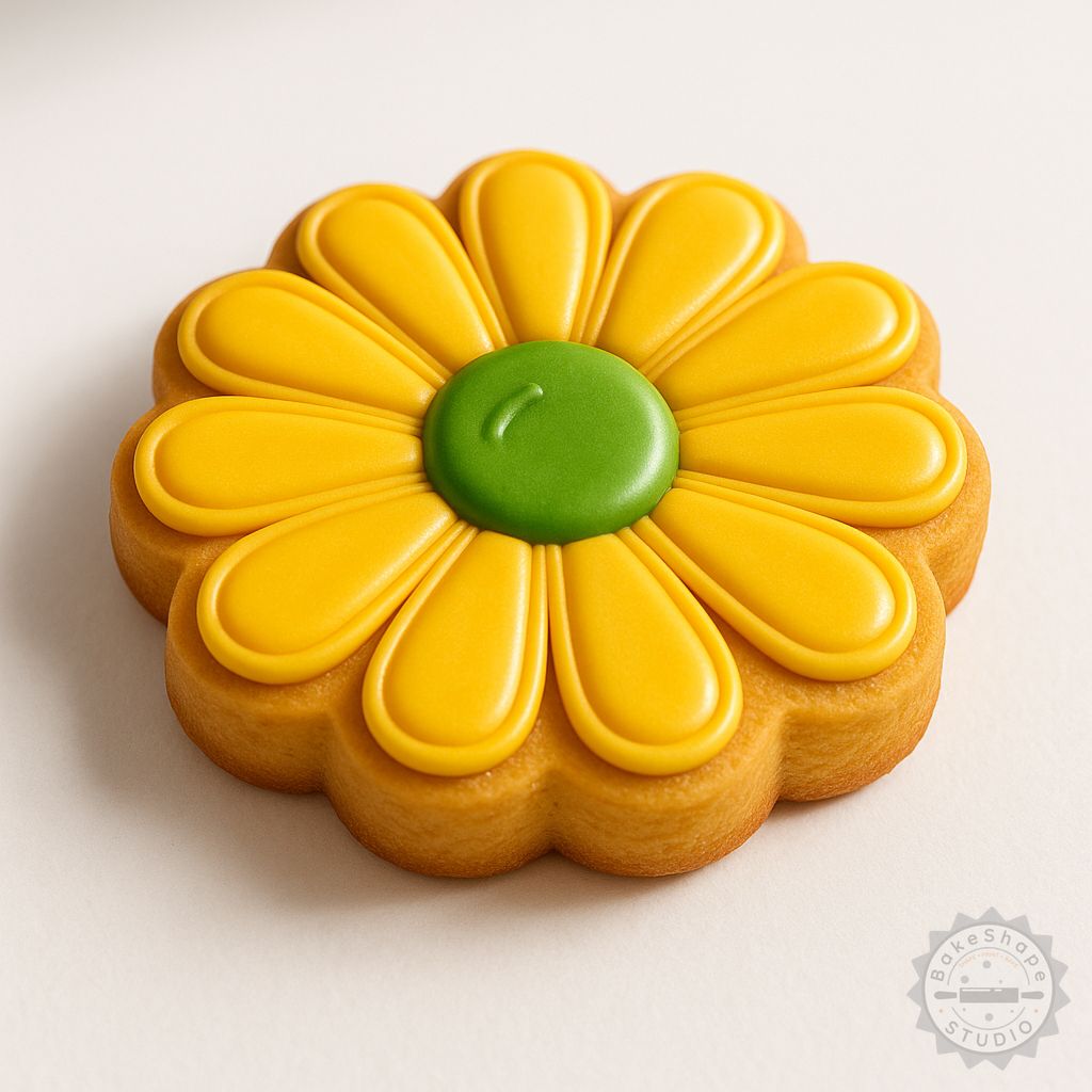 Busy Daisy cookie cutter and stamp set STL for 3D printing with small, medium, and large floral designs