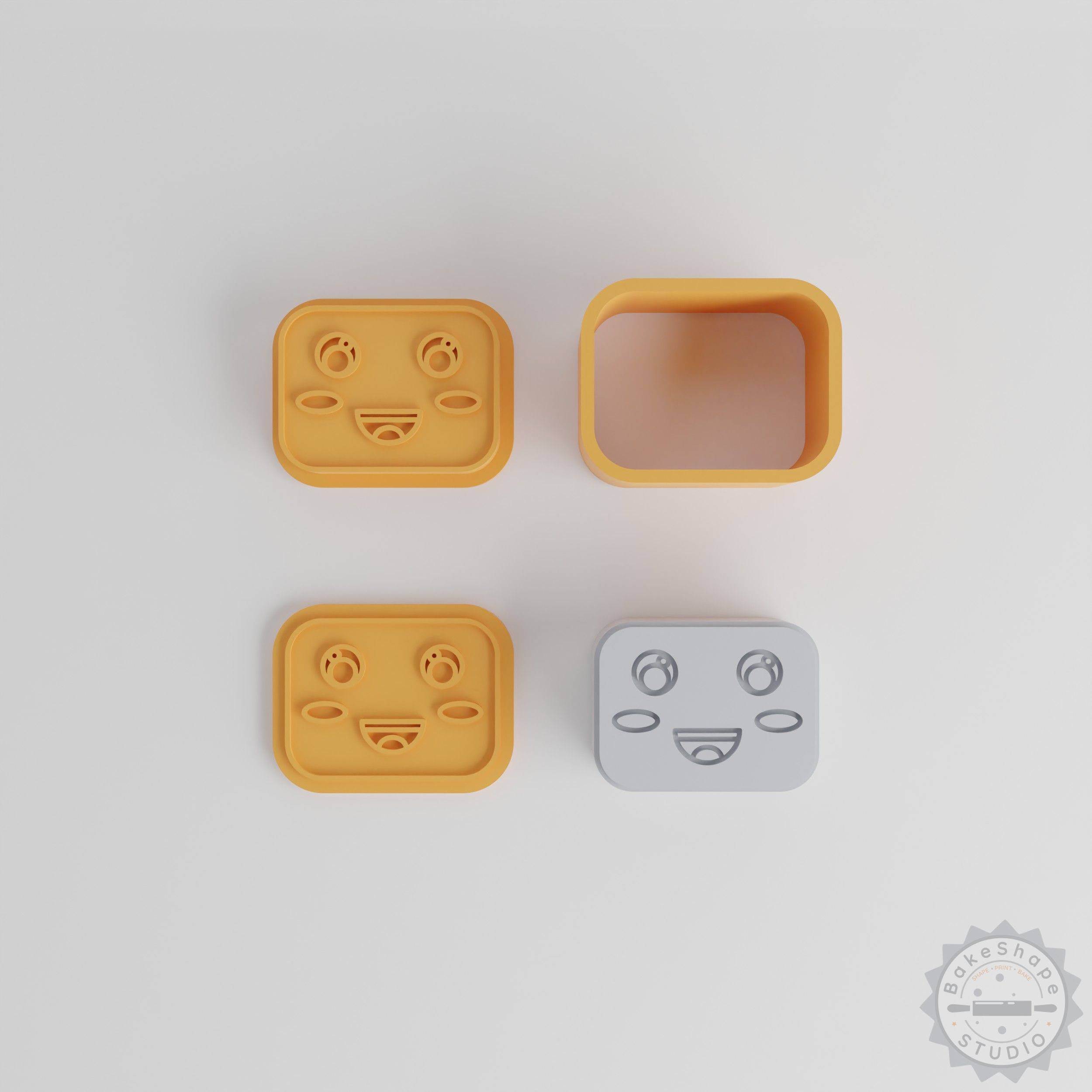 Kawaii Face Bath Bomb Mold Set, Cute Emoticon Designs, XS to L Sizes, 12 Piece Collection