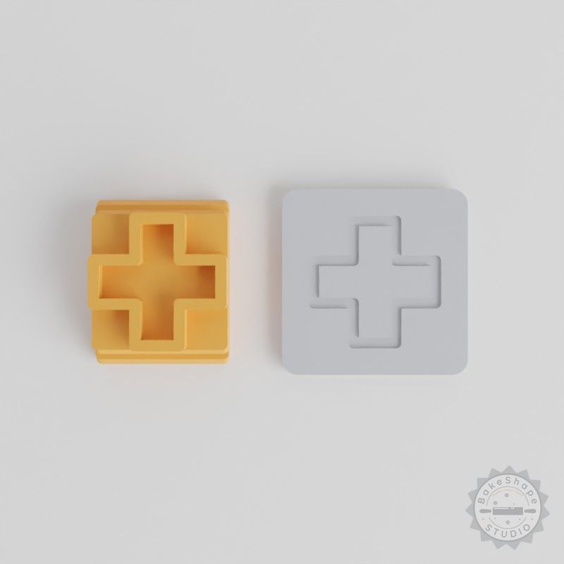 Cross Stamp Tile Set, 5 Geometric Motif Sizes for Clay, Cookies, Fondant
