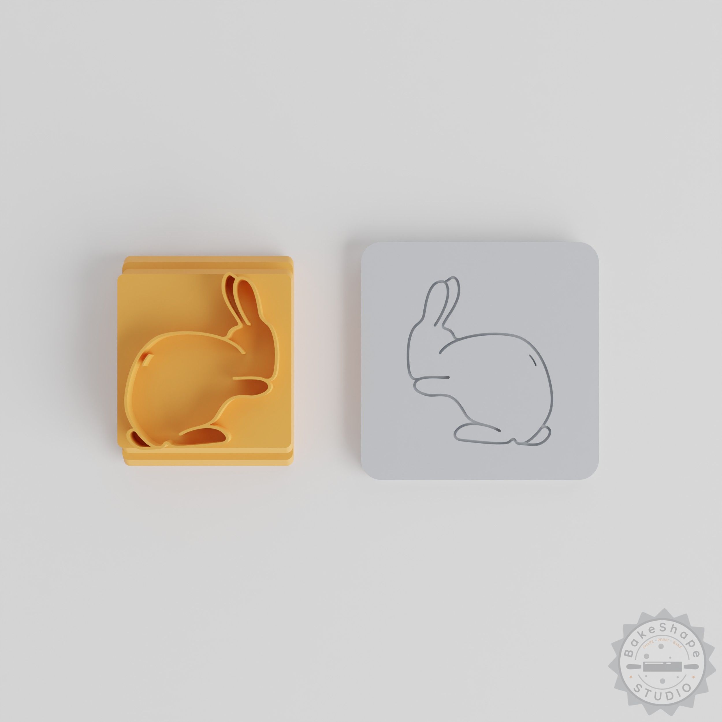 Easter Bunny clay and craft stamp set STL with 5 sizes from 20 to 40 mm for 3D printing