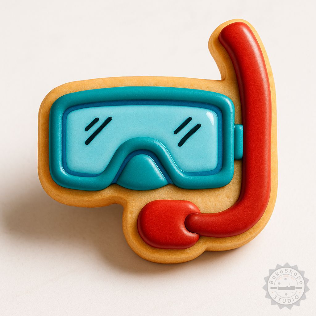Snorkel cookie cutter and stamp STL set for 3D printing aquatic-themed cookies and fondant