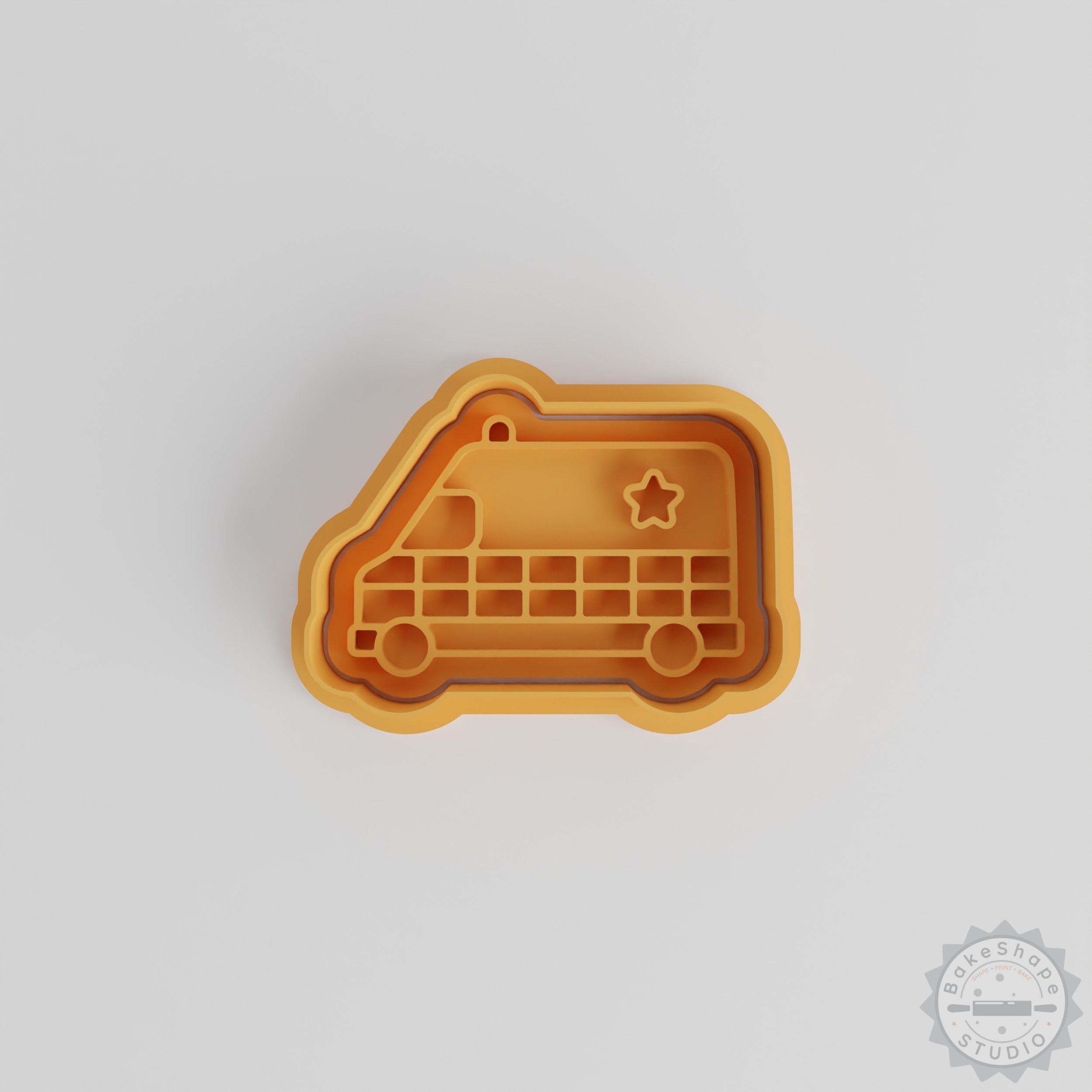Police Van Cookie Cutter & Stamp Set, 6-Piece, Multiple Sizes, Perfect for Cookies & Fondant