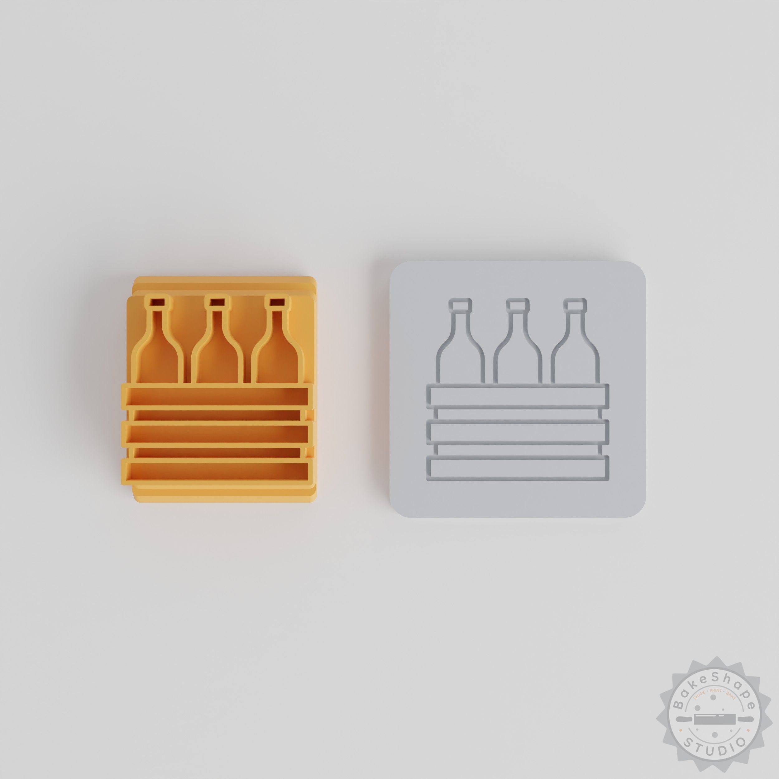 Bottles Stamp Tile Set, 5 Sizes (20-40mm), Perfect for Clay, Cookies, Fondant, Celebration Drinks, Thanksgiving Motif