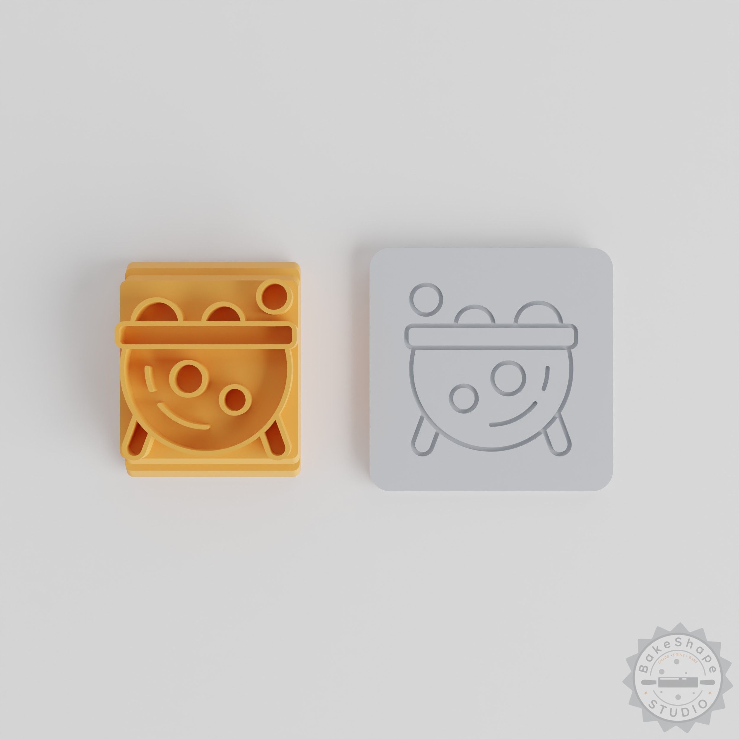 Halloween Cauldron Stamp Tile Set, 5 Sizes, Perfect for Clay, Cookies, Fondant