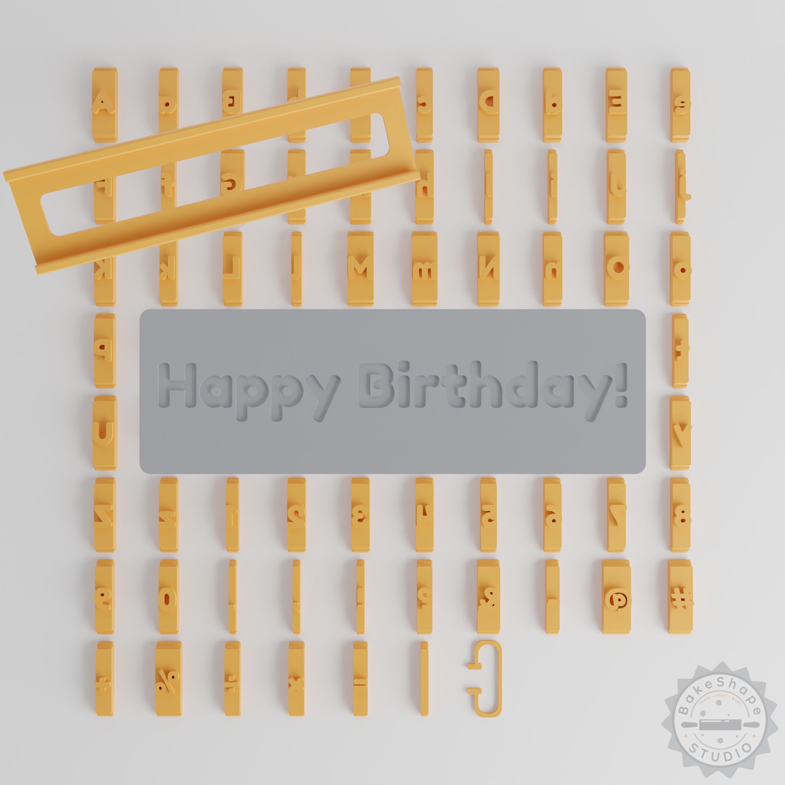 80-Piece 1/2" Font Tile Set, Perfect for Crafting, Baking, Fondant, Cookies
