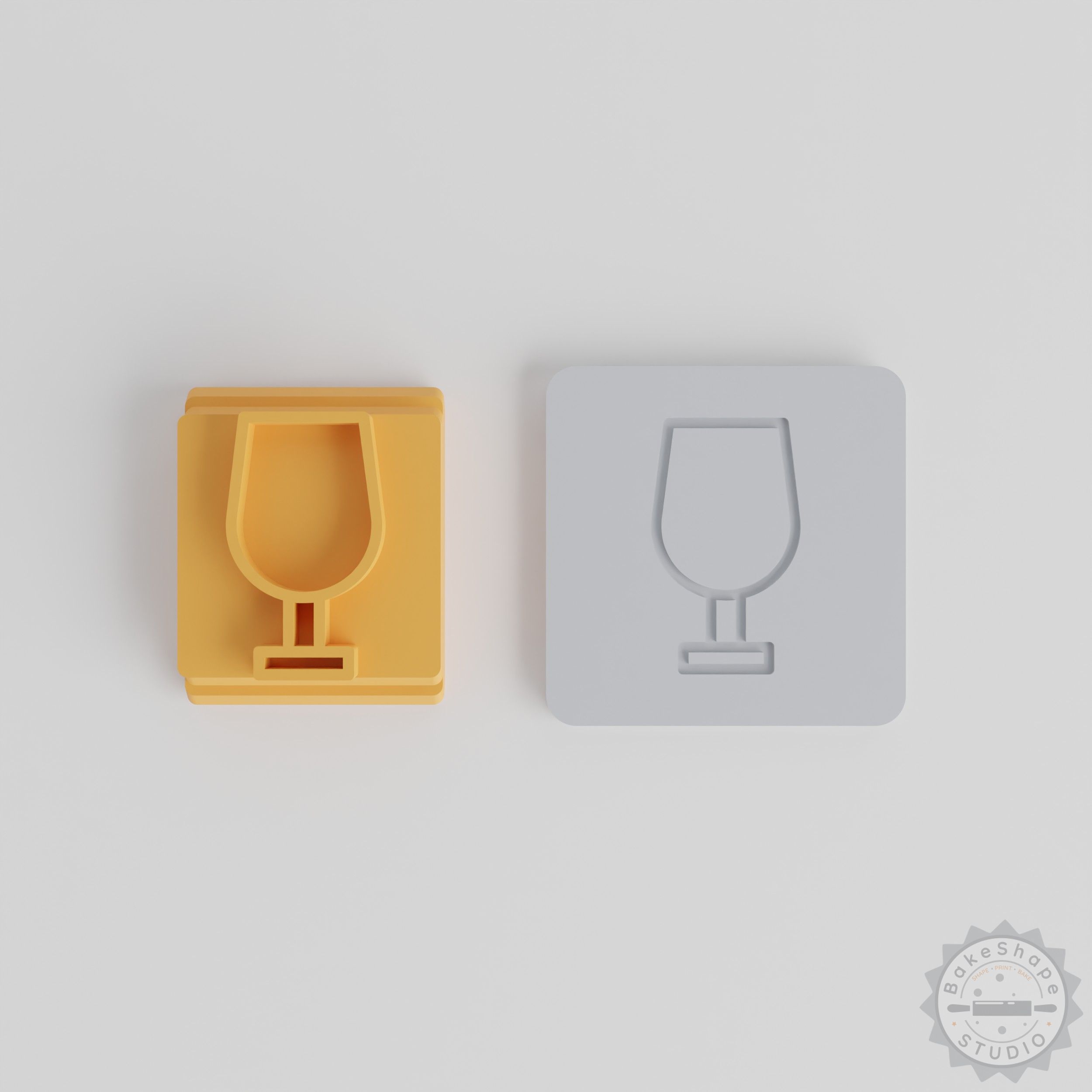 Wine Glass Stamp Tile Collection, 5 Motif Sizes for Clay, Cookies, Fondant Crafting