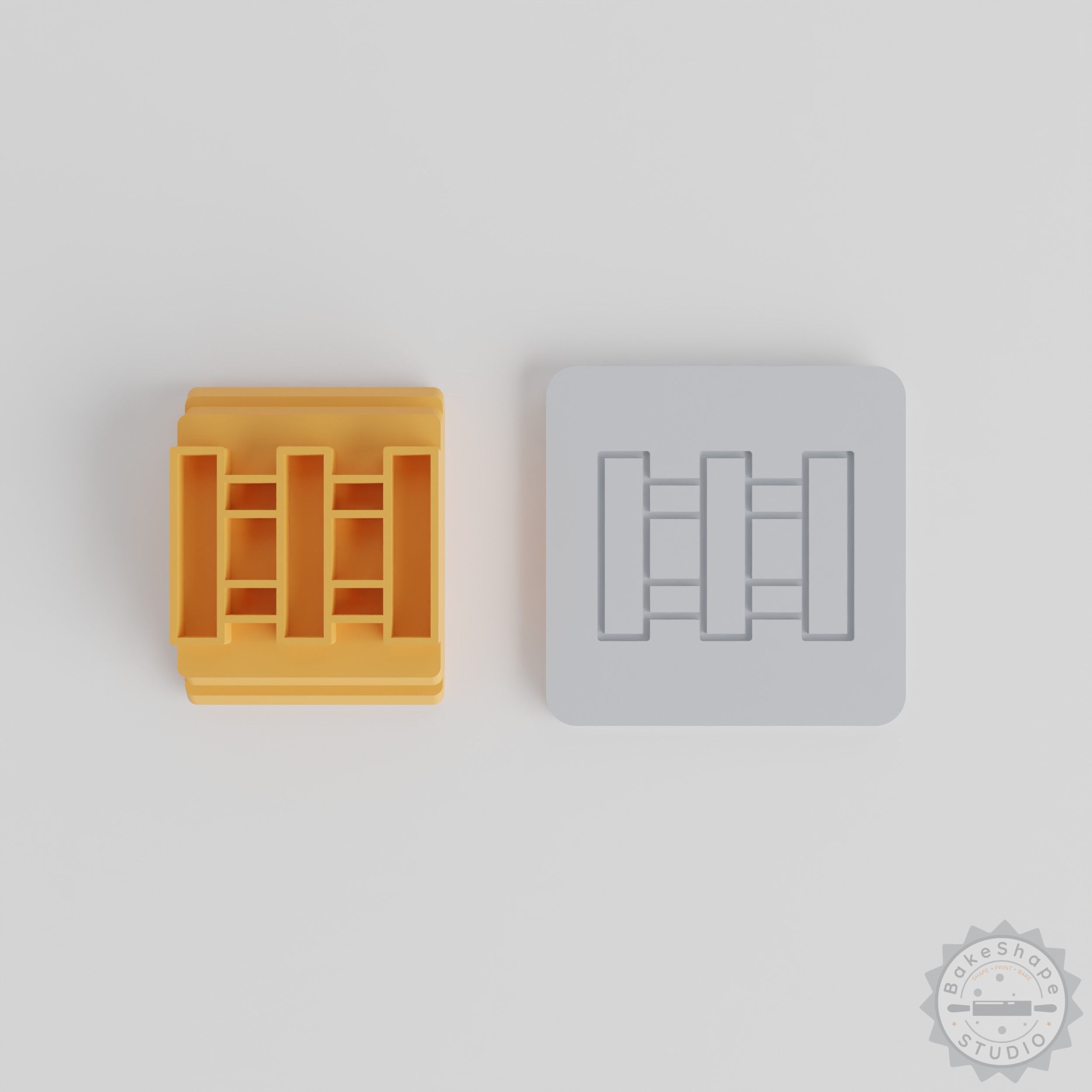 Fence Stamp Tile Set, 5 Motif Sizes for Clay, Cookies, Fondant and Soft Materials