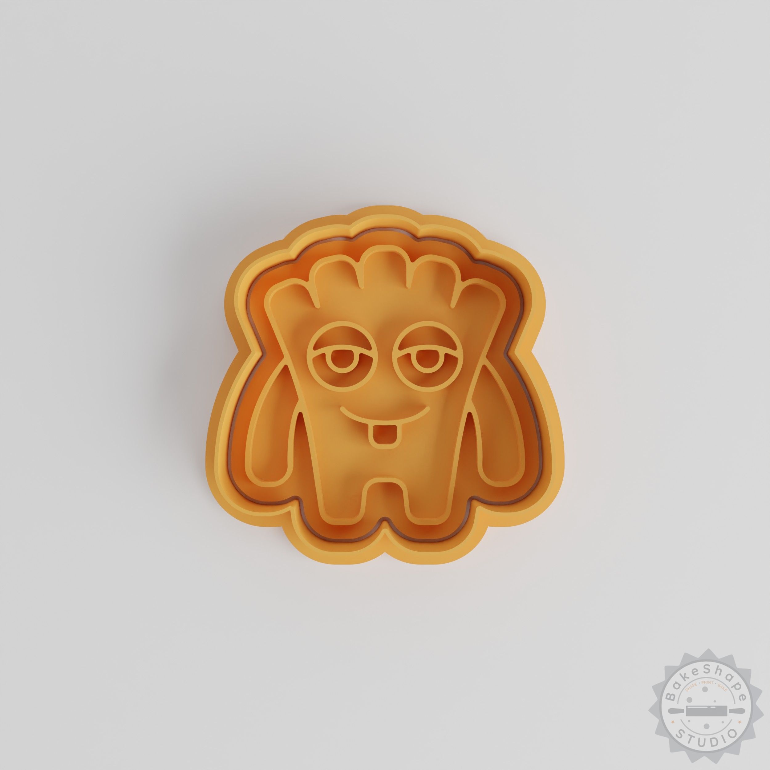 Monster Cookie Cutter Set, French Fry Monster Shape, 6 Piece Fondant Stamp Pack
