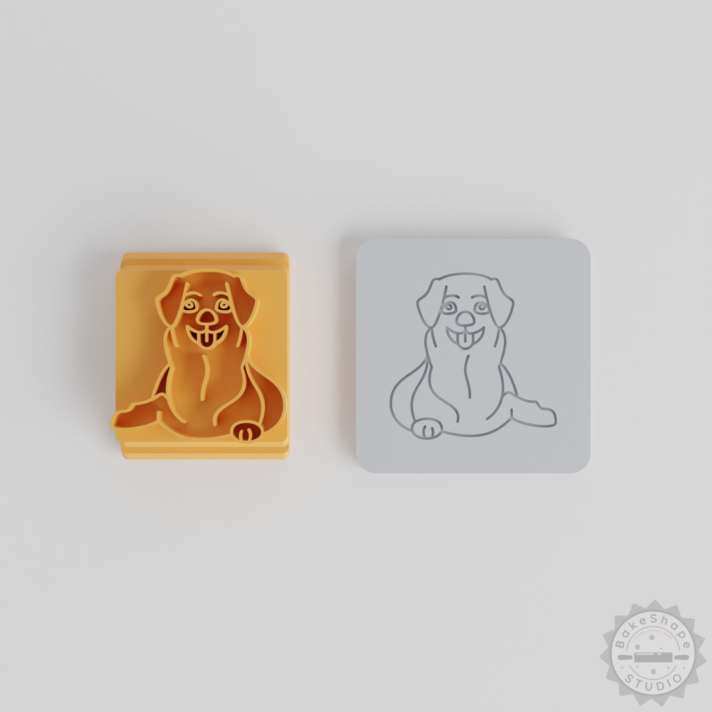 Golden Retriever Stamp Set, 5 Sizes, Animal Motif for Clay, Cookies, Fondant