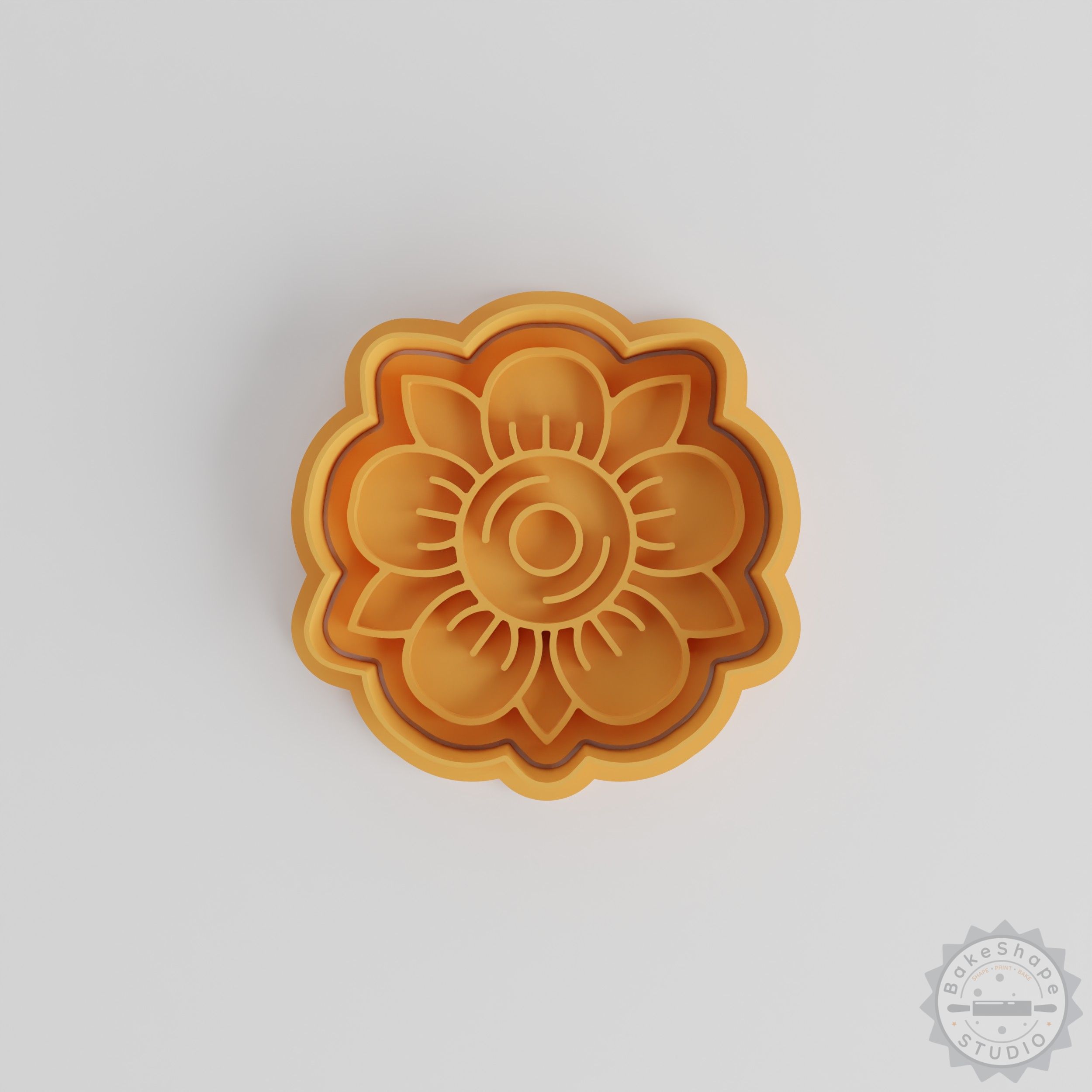 Flower Shape Cutter & Stamp Set, Perfect for Cookies & Fondant, Day of the Dead Blossom, 6-Piece, 3 Sizes