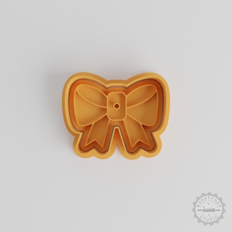 Bow Shape Cutter and Stamp Set, Cookie Fondant Cutter, 6-Piece Decor Bow Holiday Bundle