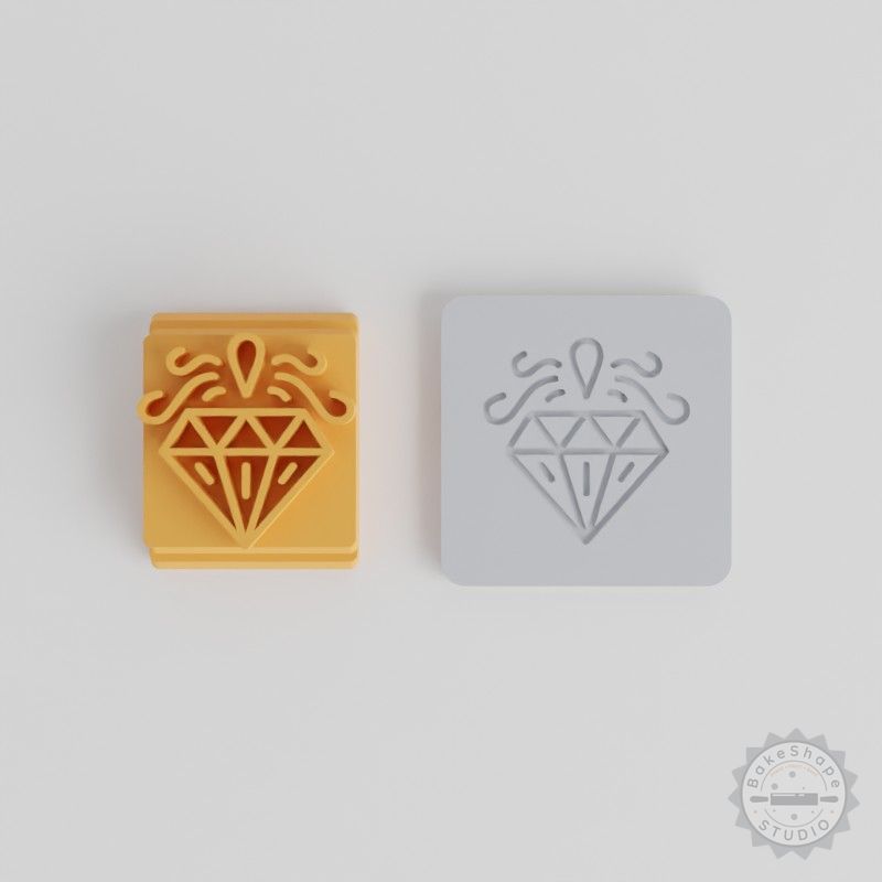 Diamond Stamp Tile Set, Sugar Skull Design, 5 Sizes, Perfect for Clay, Cookies, Fondant