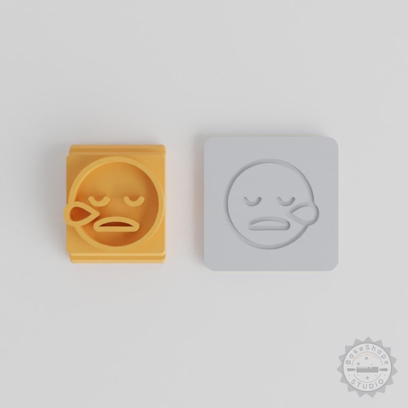 Sleepy Emoji Stamp Tile Set, 5 Sizes for Clay, Cookies, Fondant, Soft Materials