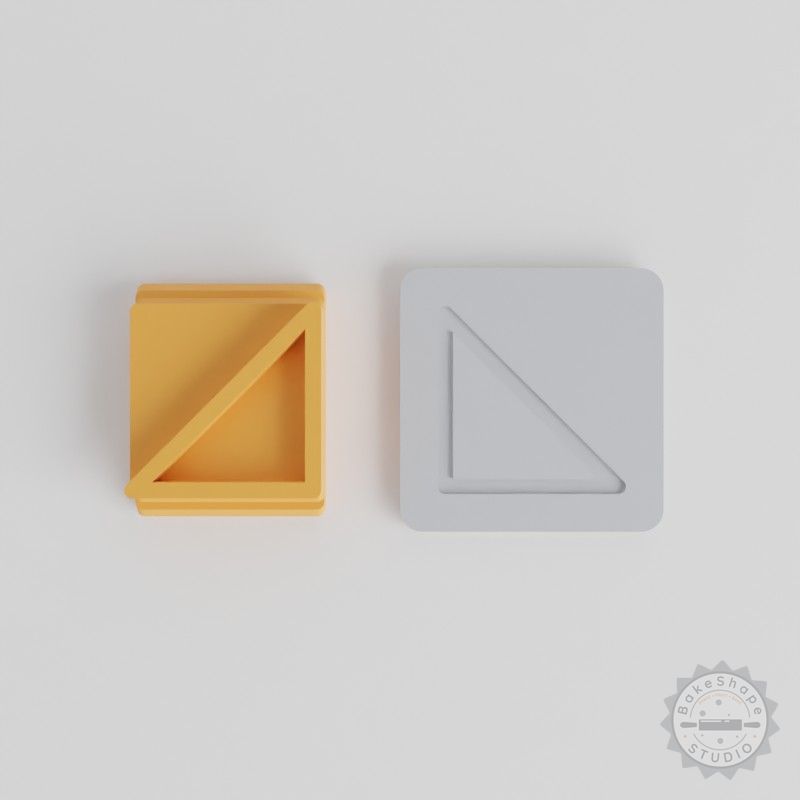 Stamp Tile Set with Right Triangle Motif, 5 Sizes for Clay, Cookies, Fondant, Soft Materials