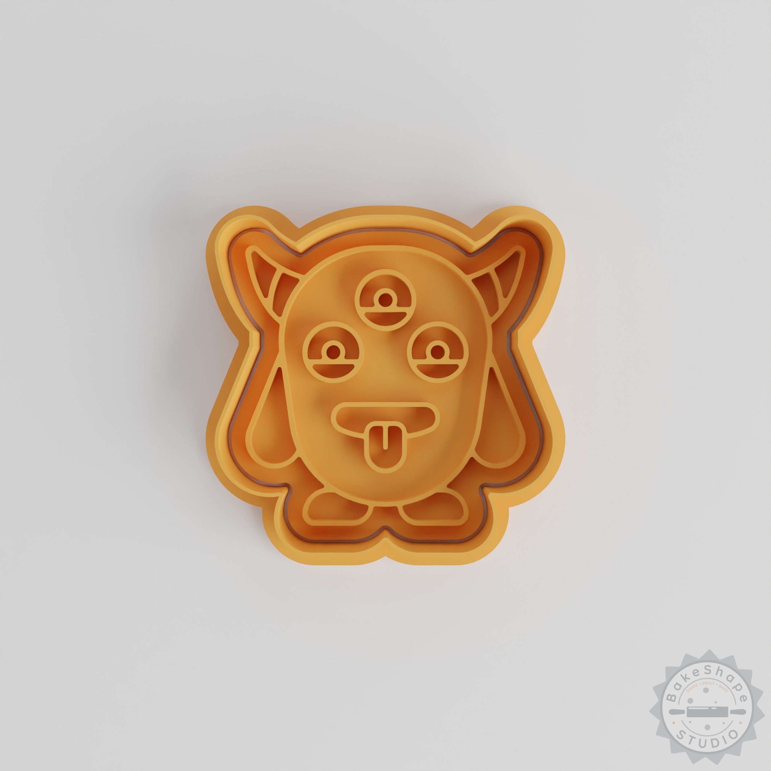Three Eyes Horns Monster Cookie Cutter and Stamp Set, 6-Piece, Multiple Sizes S/M/L