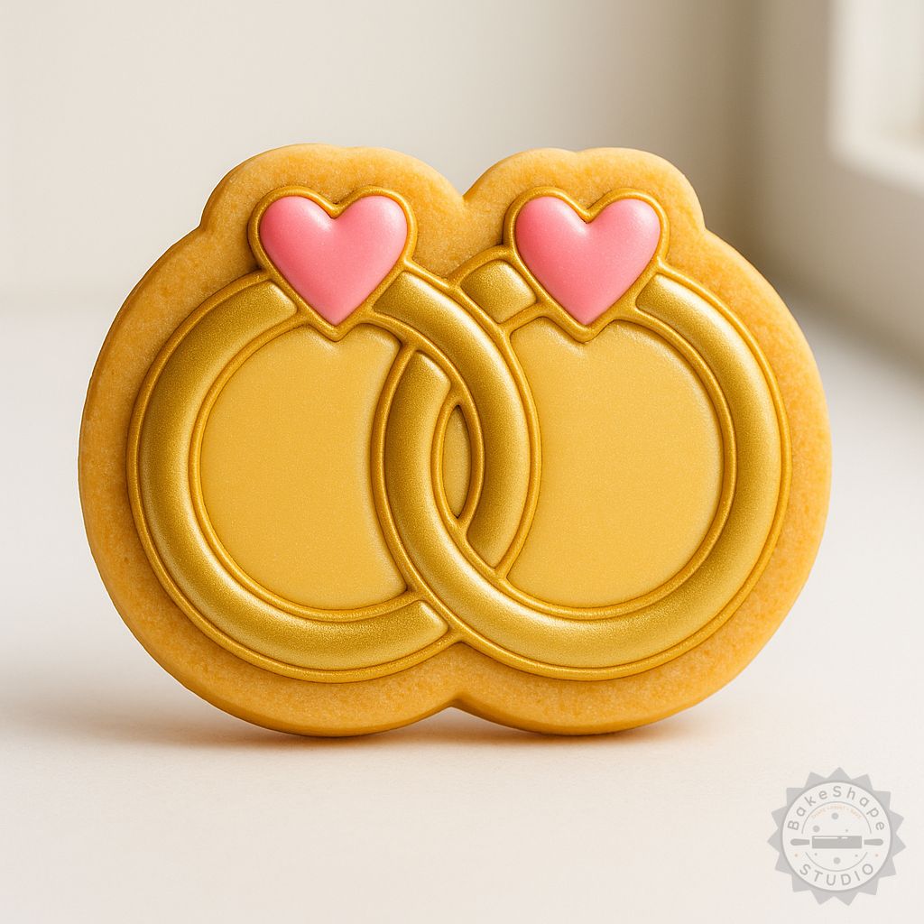 Diamond Ring cookie cutter and stamp STL set for 3D printing, including multiple sizes