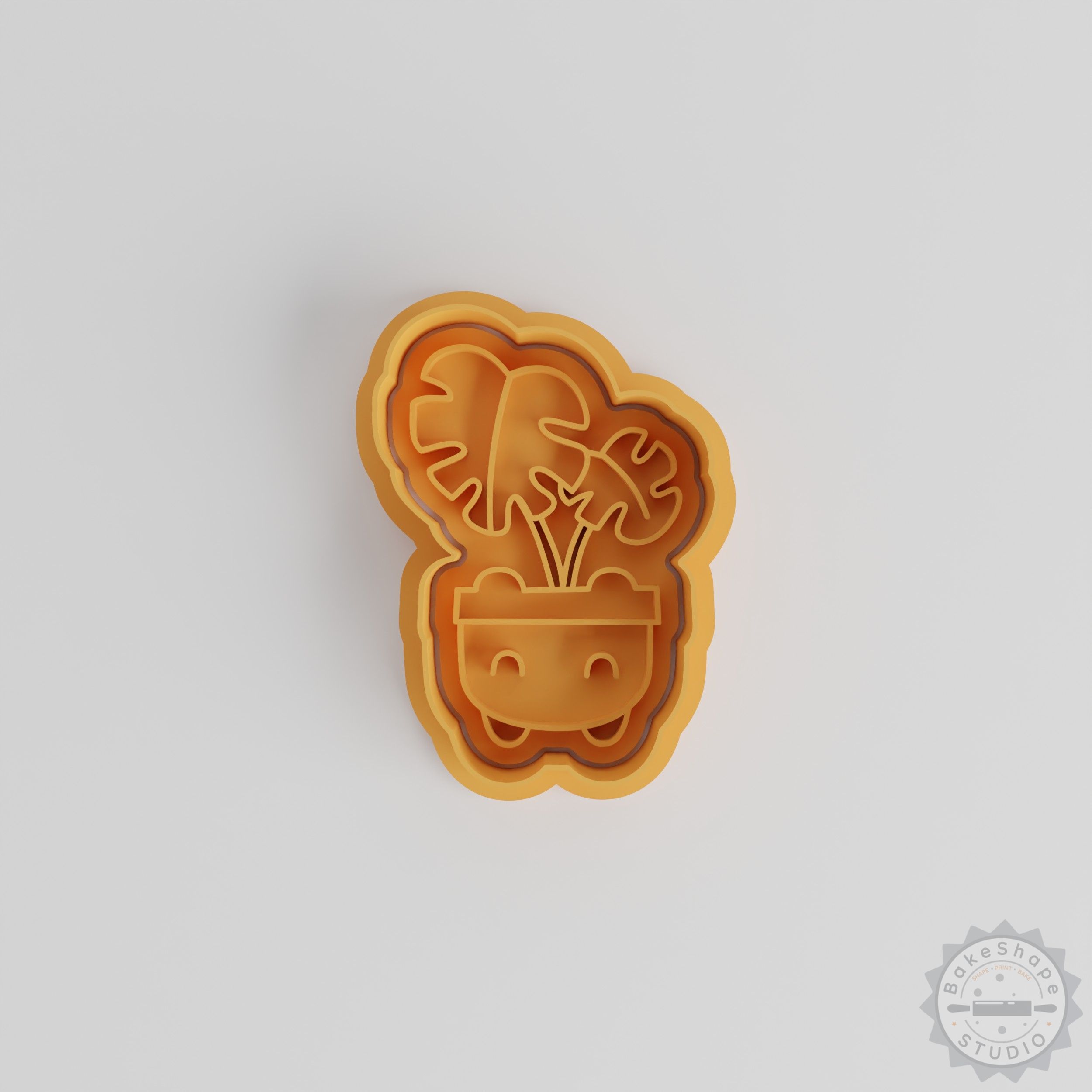 Monstera Flower Pot Set, Tropical Plant Cookie Cutter & Stamp, 6-Piece, Small/Medium/Large Sizes