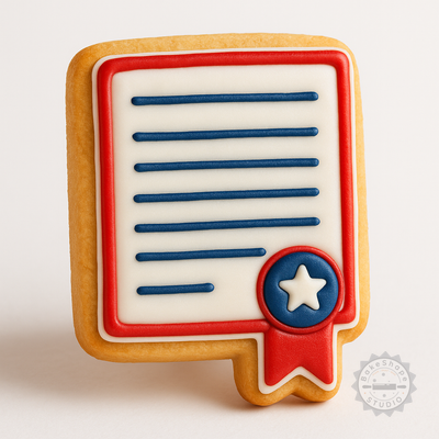 Decorated example 1 of Independence Cookie Cutter & Stamp Set, Freedom Celebration, Fondant Decoration Kit, 6 Pieces, S/M/L