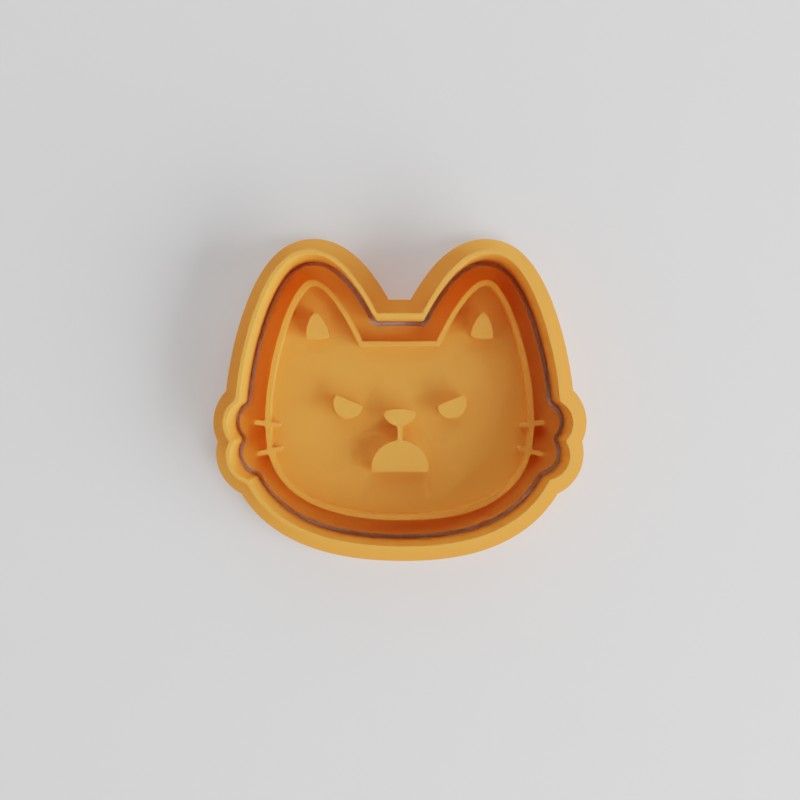 Angry Face Cookie Cutter and Stamp Set, 6-Piece, Perfect for Fondant, 3 Sizes S/M/L