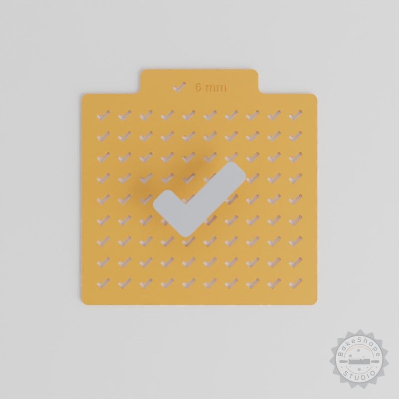 Check Stencil Set, 5 Sizes, for Sprinkles, Sugar, Cocoa, Glitter - Perfect Tick Mark Design