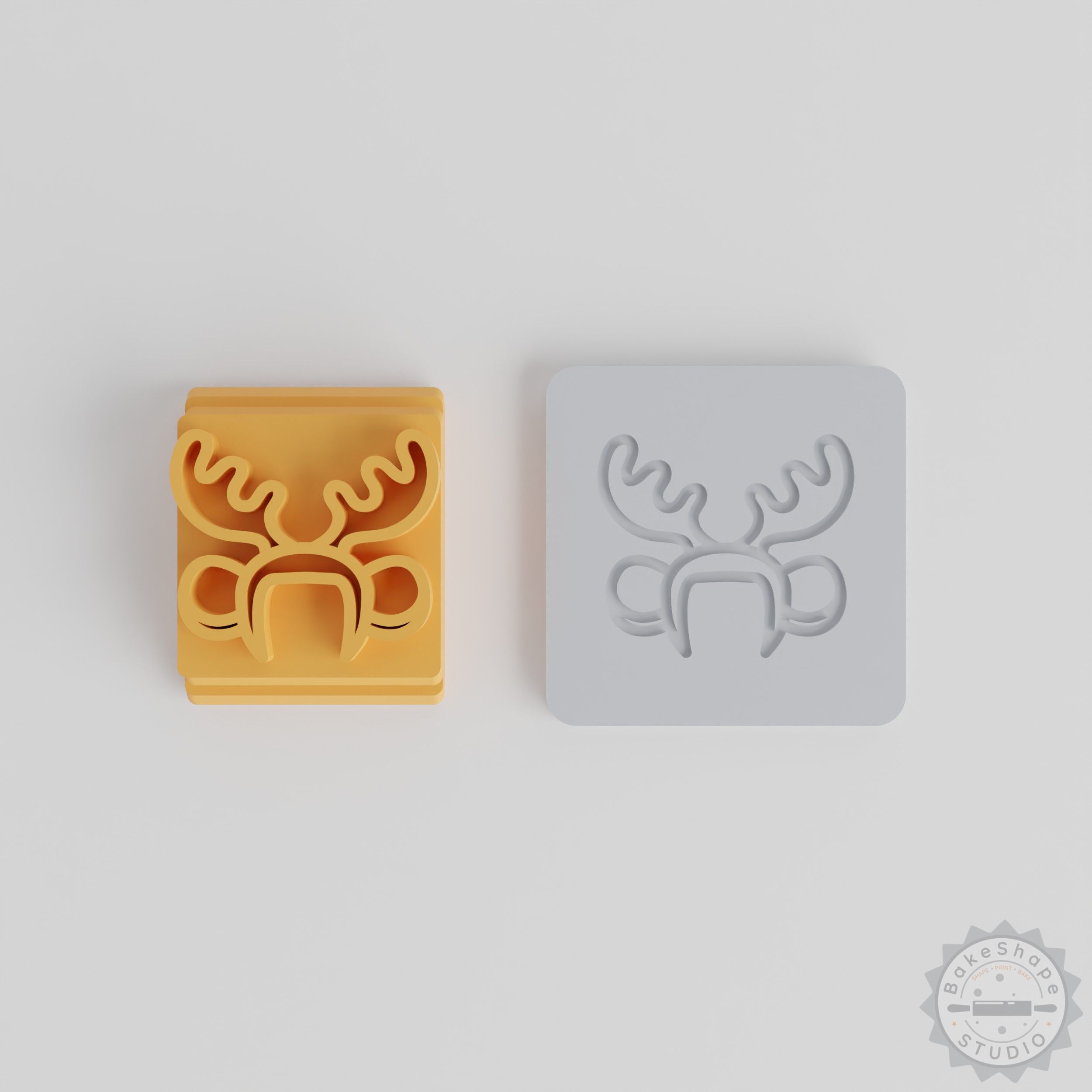 Reindeer Antlers Stamp Tile Set, 5 Sizes, Perfect for Clay, Cookies, Fondant, Christmas Crafts