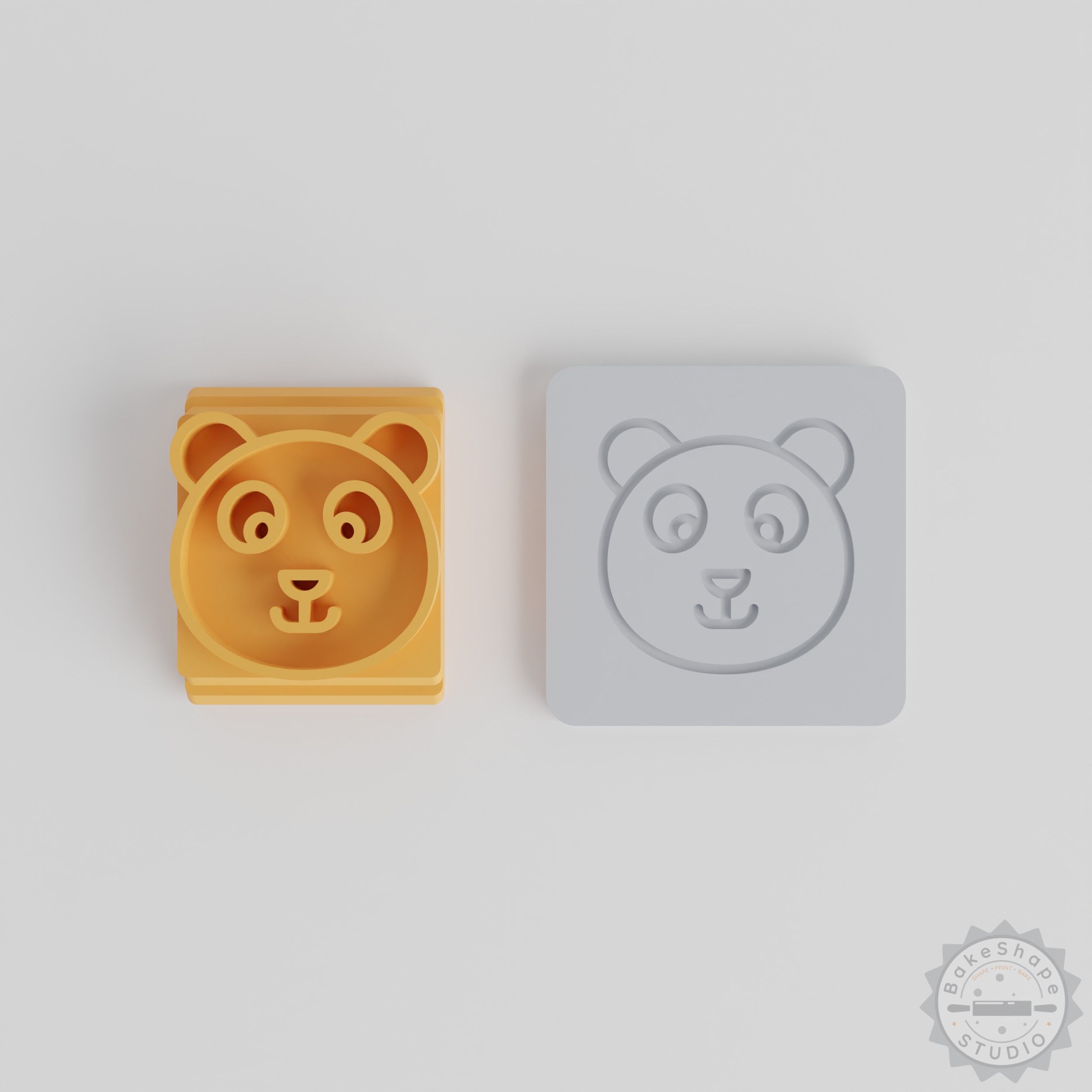 Panda Stamp Tile Set, 5 Sizes, Perfect for Clay, Cookies, Fondant, Cute Animal Face Motif