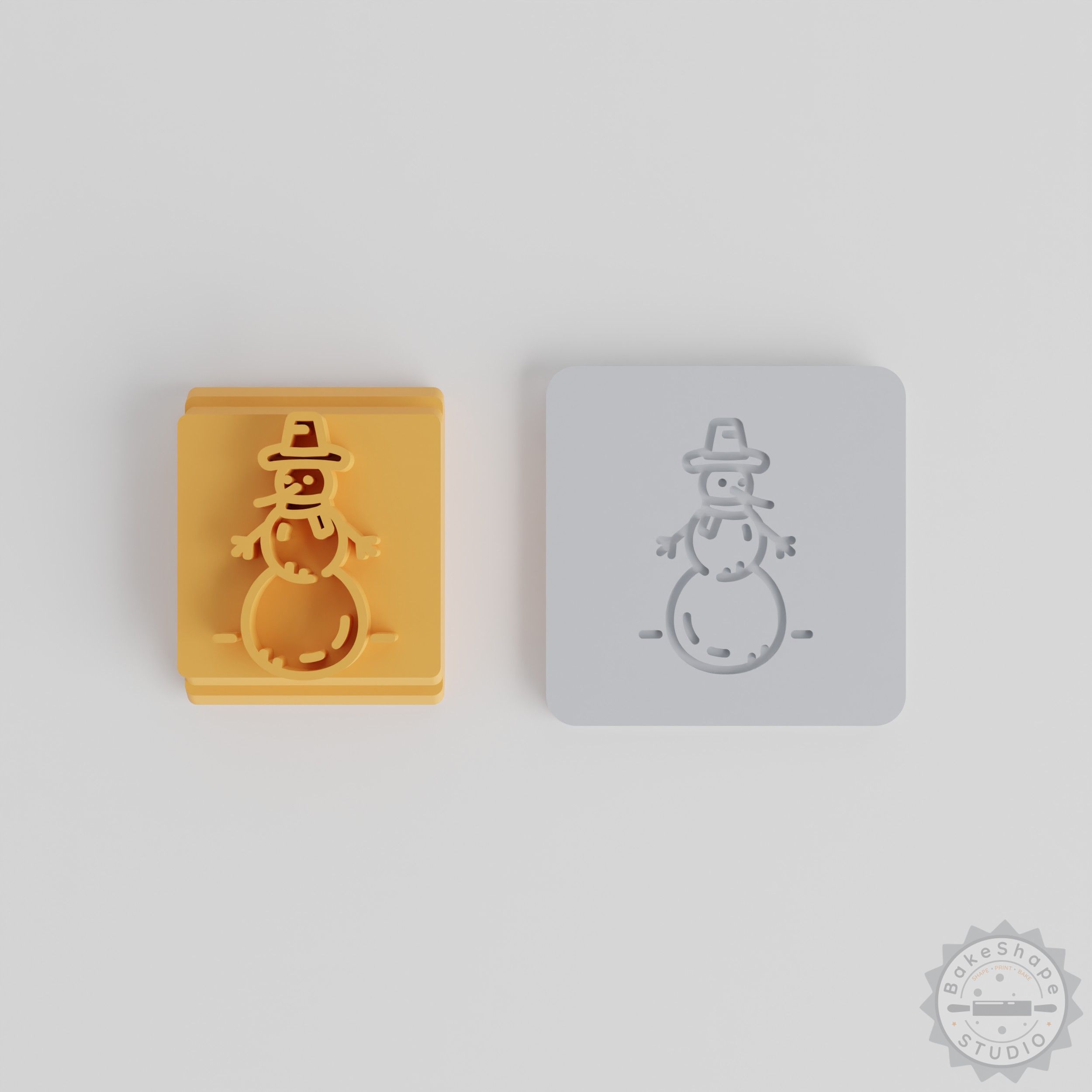 Snowman Stamp Tile Set - 5 Sizes for Clay, Cookie, Fondant Crafting, Winter Holiday Decoration