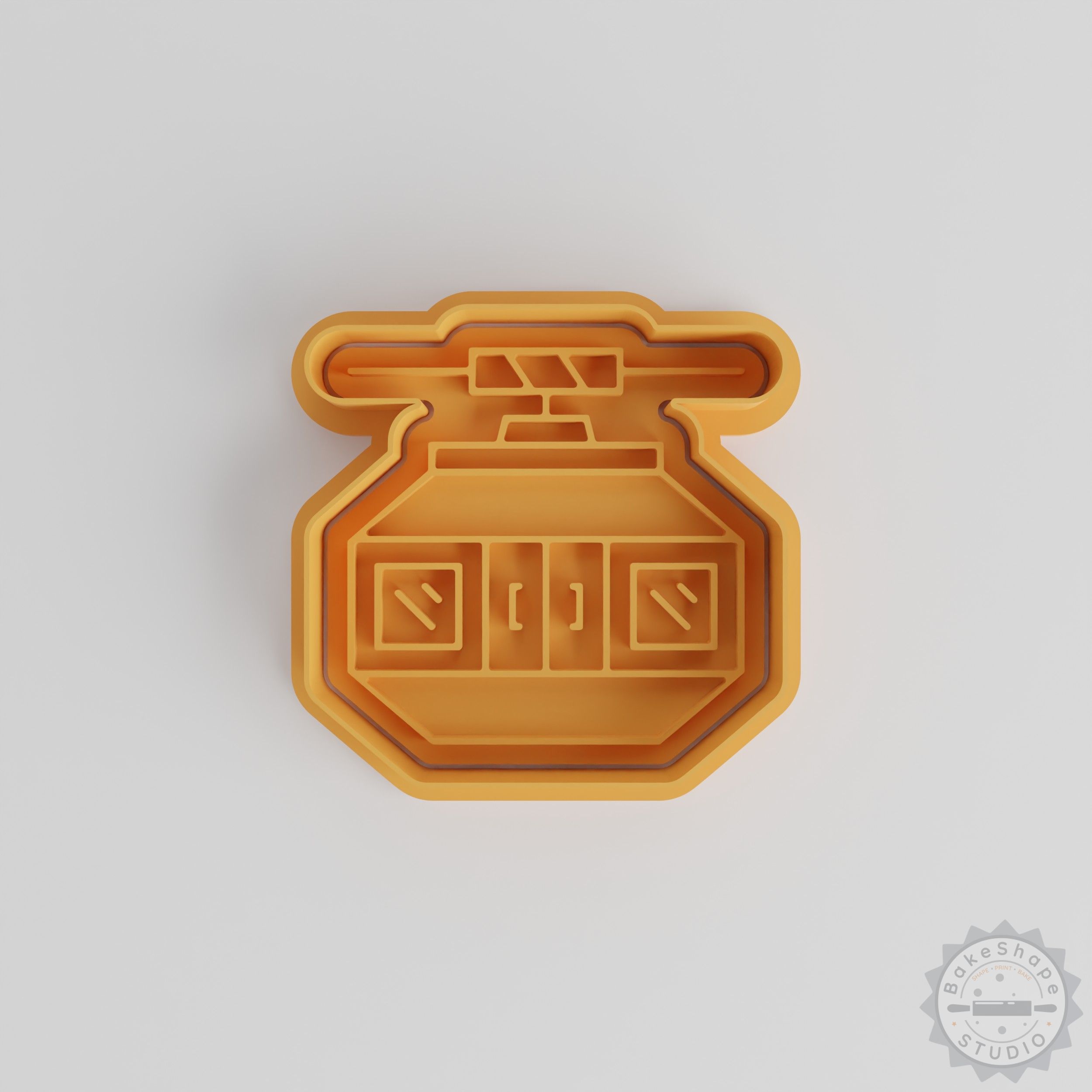 Cablecar Cookie Cutter Set, 6-Piece Transportation Theme, Fondant Stamps, S/M/L Sizes