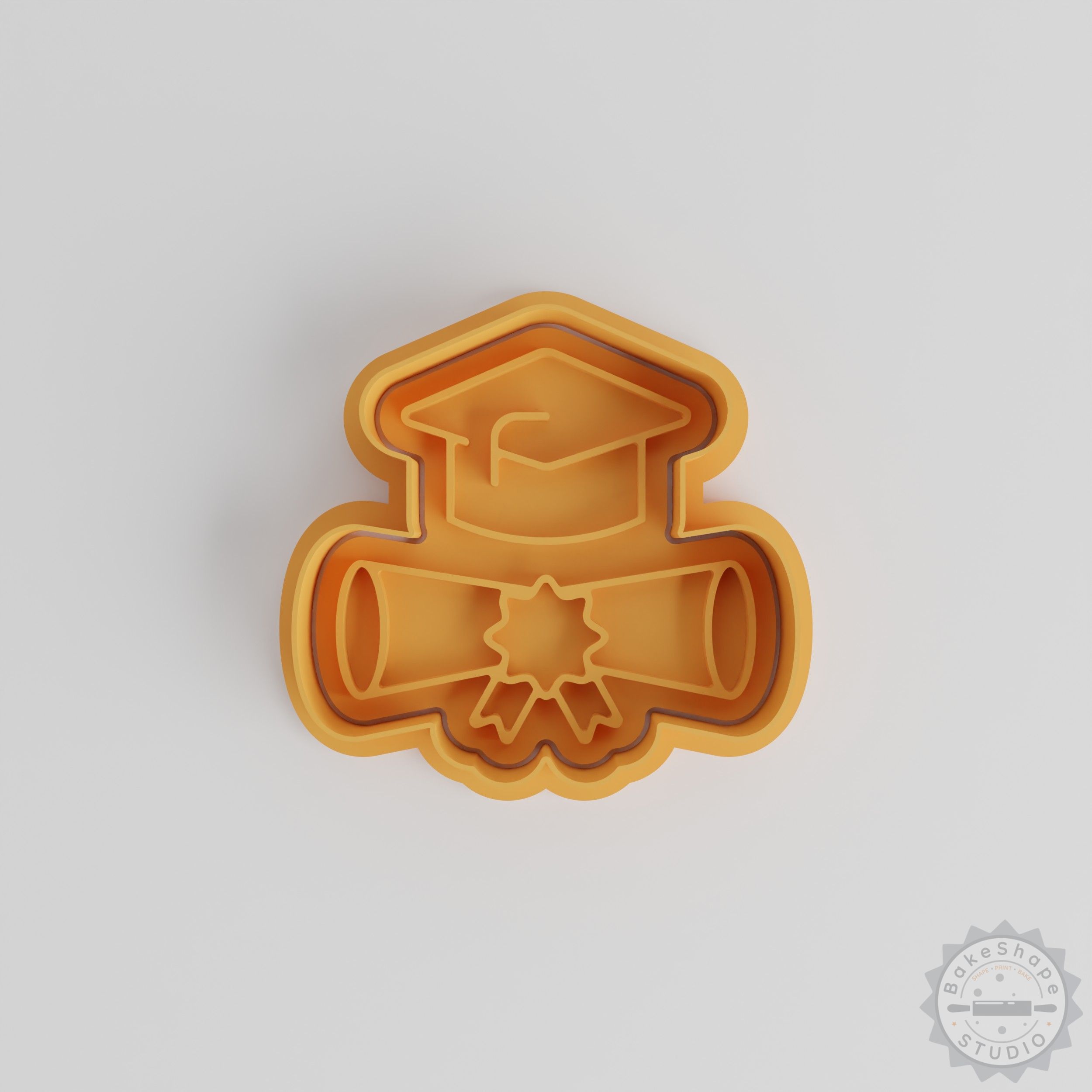 Graduation Shape Cutter and Stamp Set, Perfect for Cookies and Fondant, 6-Piece Set, Includes Graduation Cap and Diploma Designs