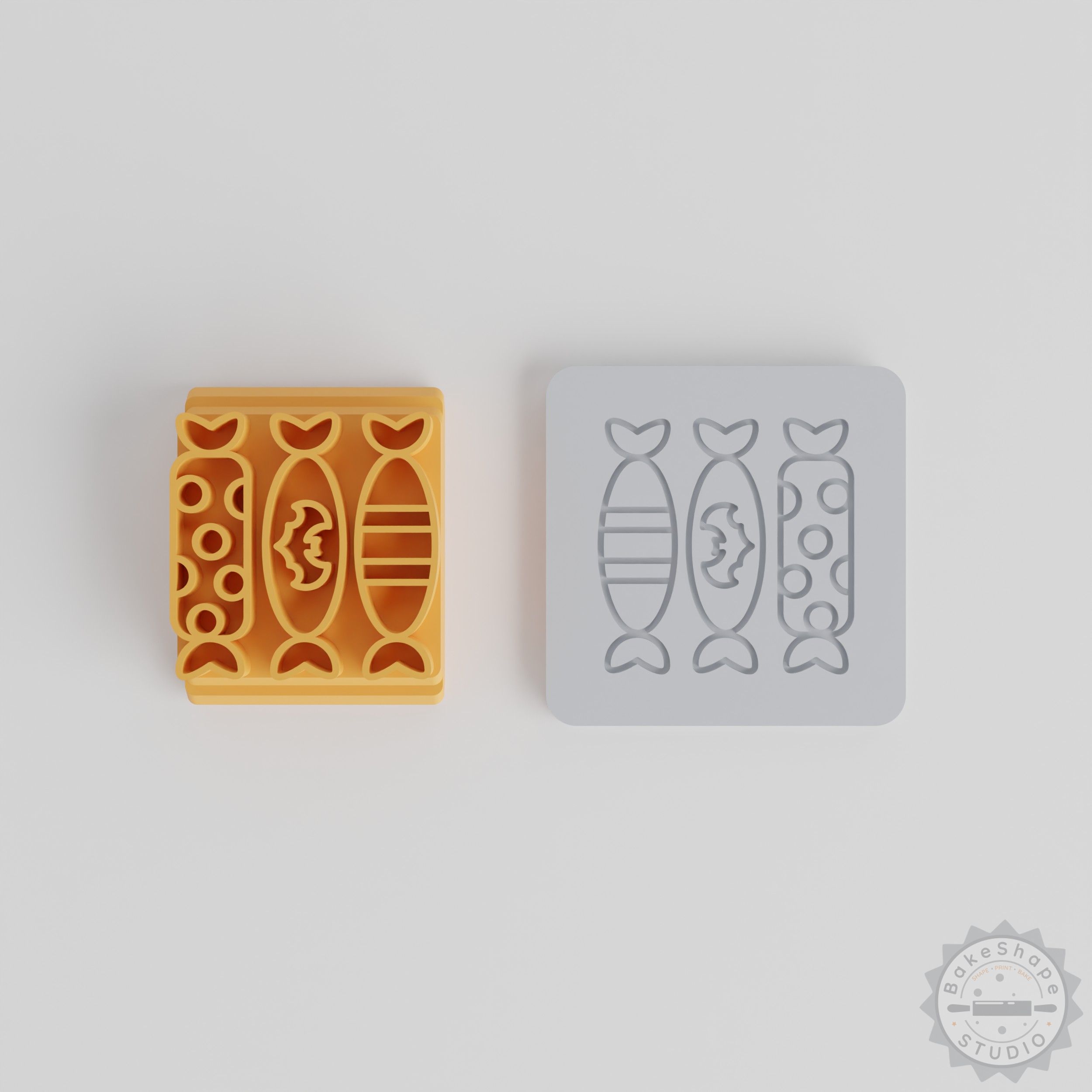 Halloween Candy Stamp Set, 5 Sizes, Clay Cookies Fondant Motif Tool