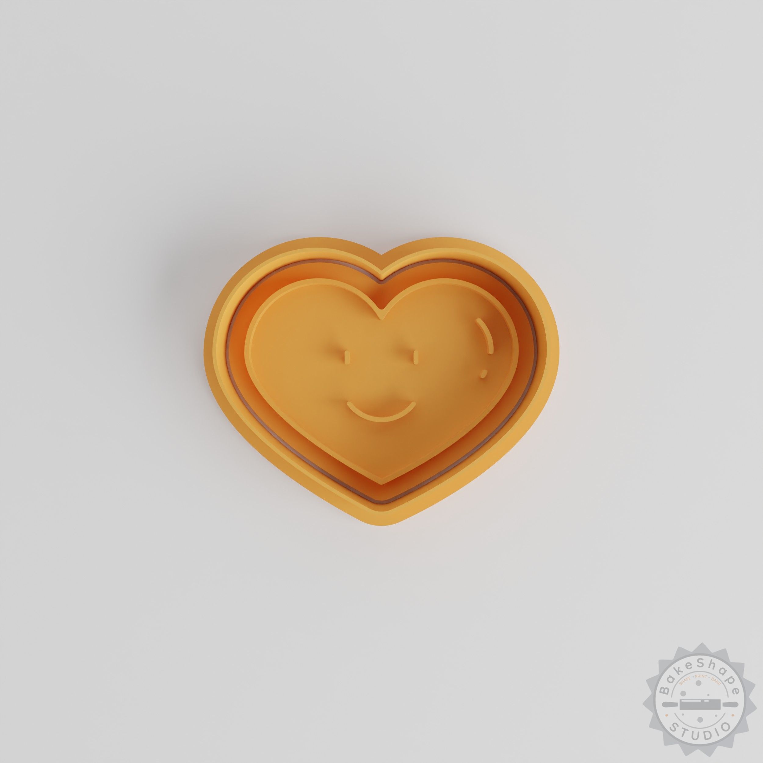 Kawaii Heart Cookie Cutter & Stamp Set, Cute Baking Tools for Cookies & Fondant, 6 Pieces in S/M/L Sizes