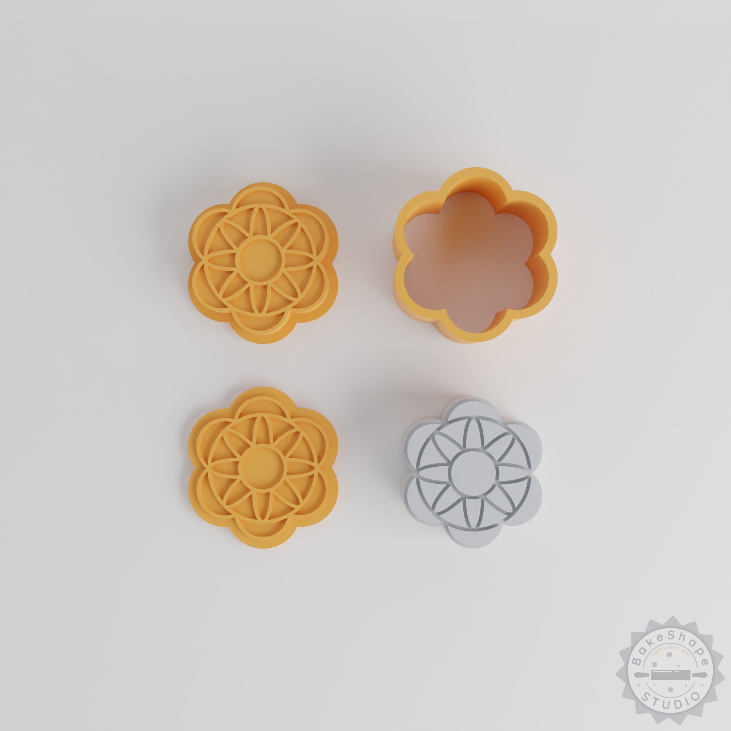Mandala Bath Bomb Mold Set, Geometric Decorative Design, Multiple Sizes, 12 Pieces
