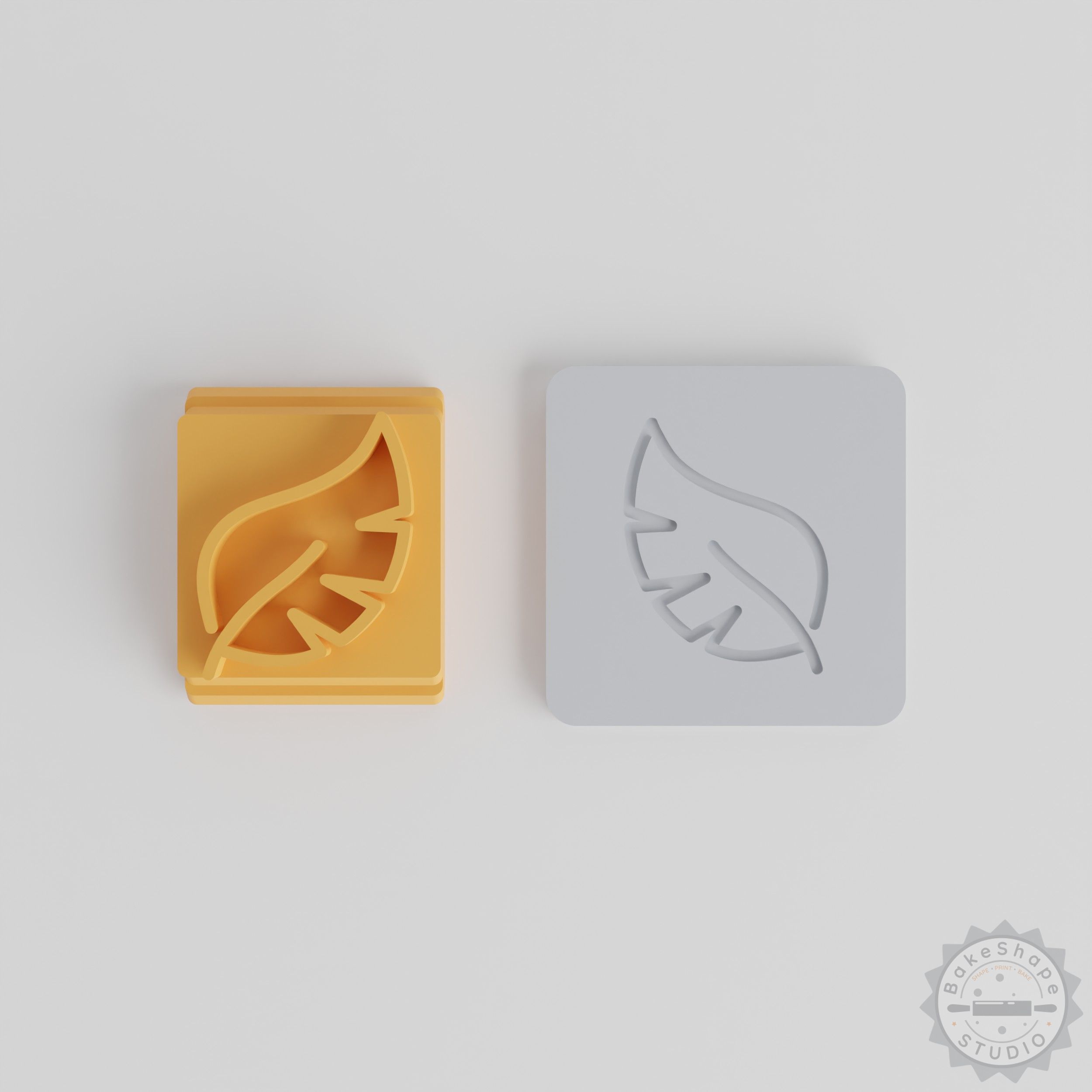 Leaf Stamp Tile Set, 5 Piece, Nature Motifs for Clay, Cookies, Fondant, Botanical Design, Vegan Eco Friendly