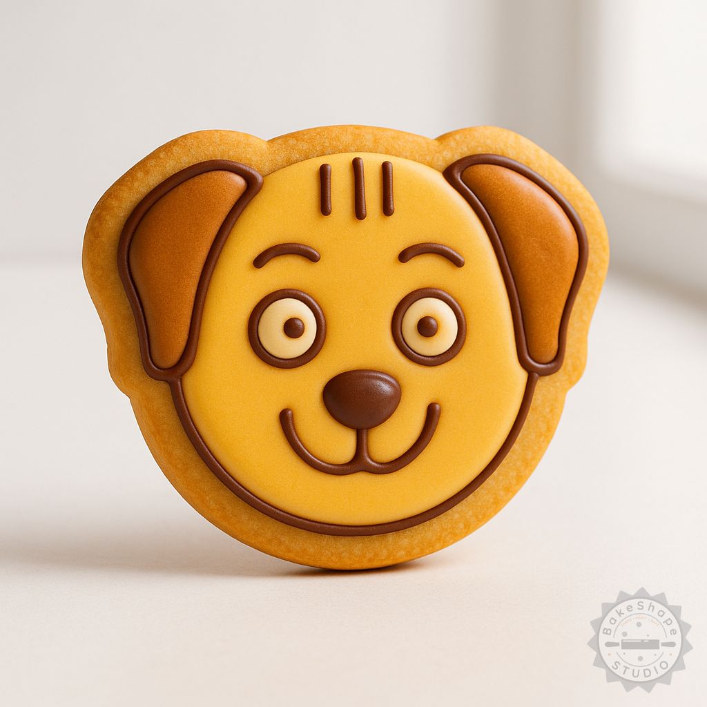 Smile dog shape cutter and stamp set STL for 3D printing cookie cutters and fondant stamps